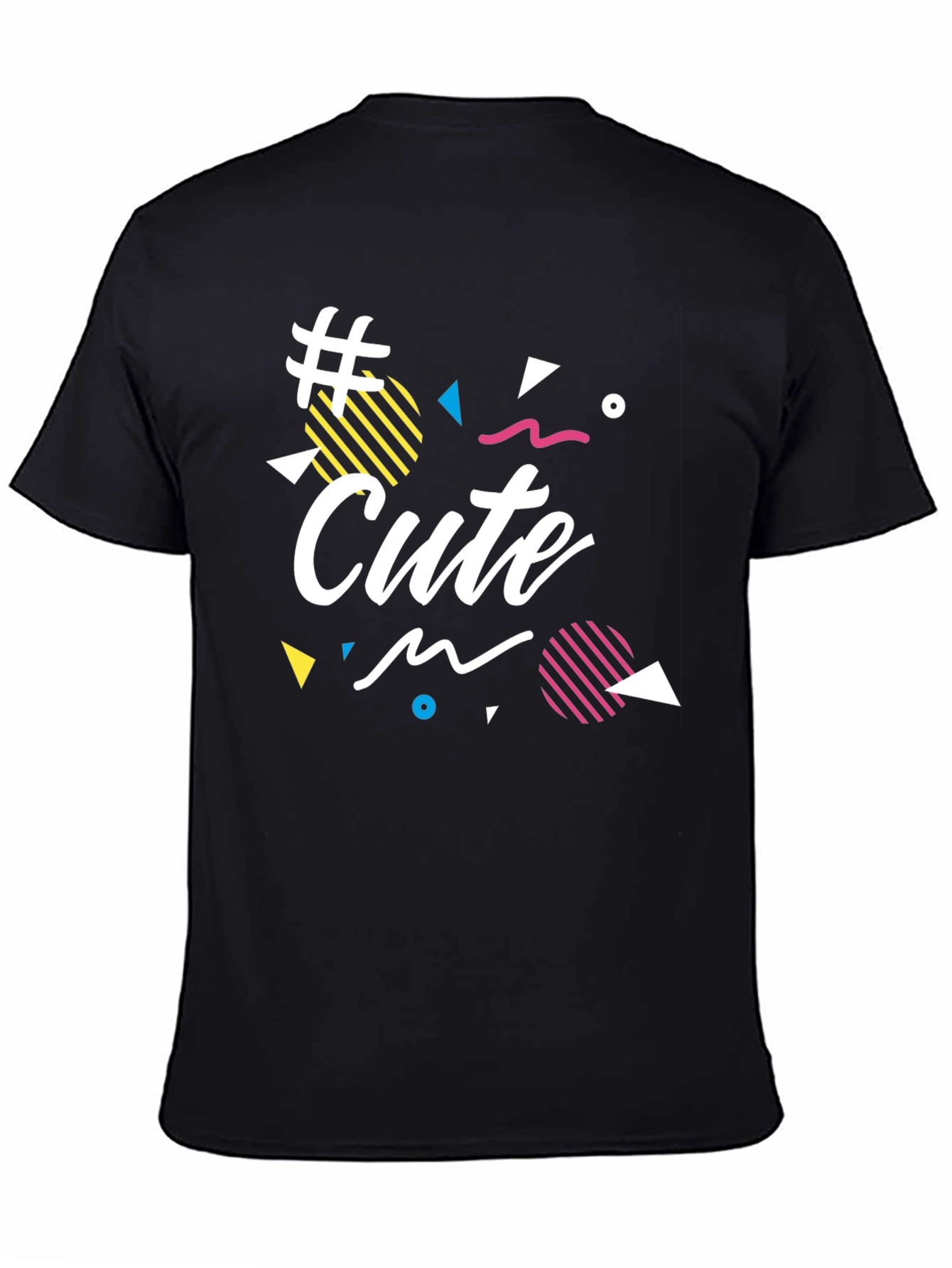 Cute Graphic Print Black T-Shirt
