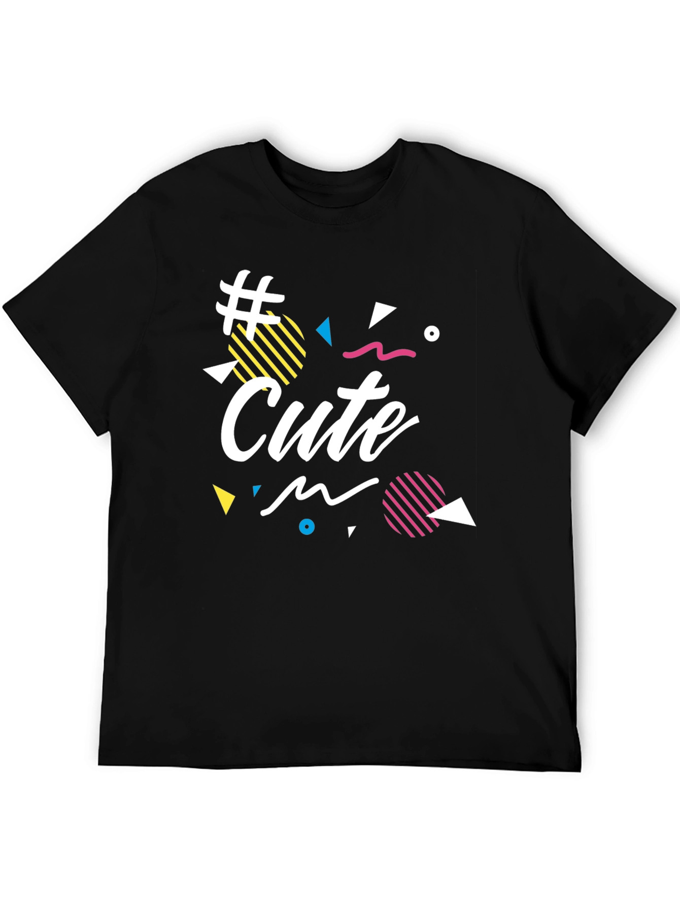 Cute Graphic Print Black T-Shirt