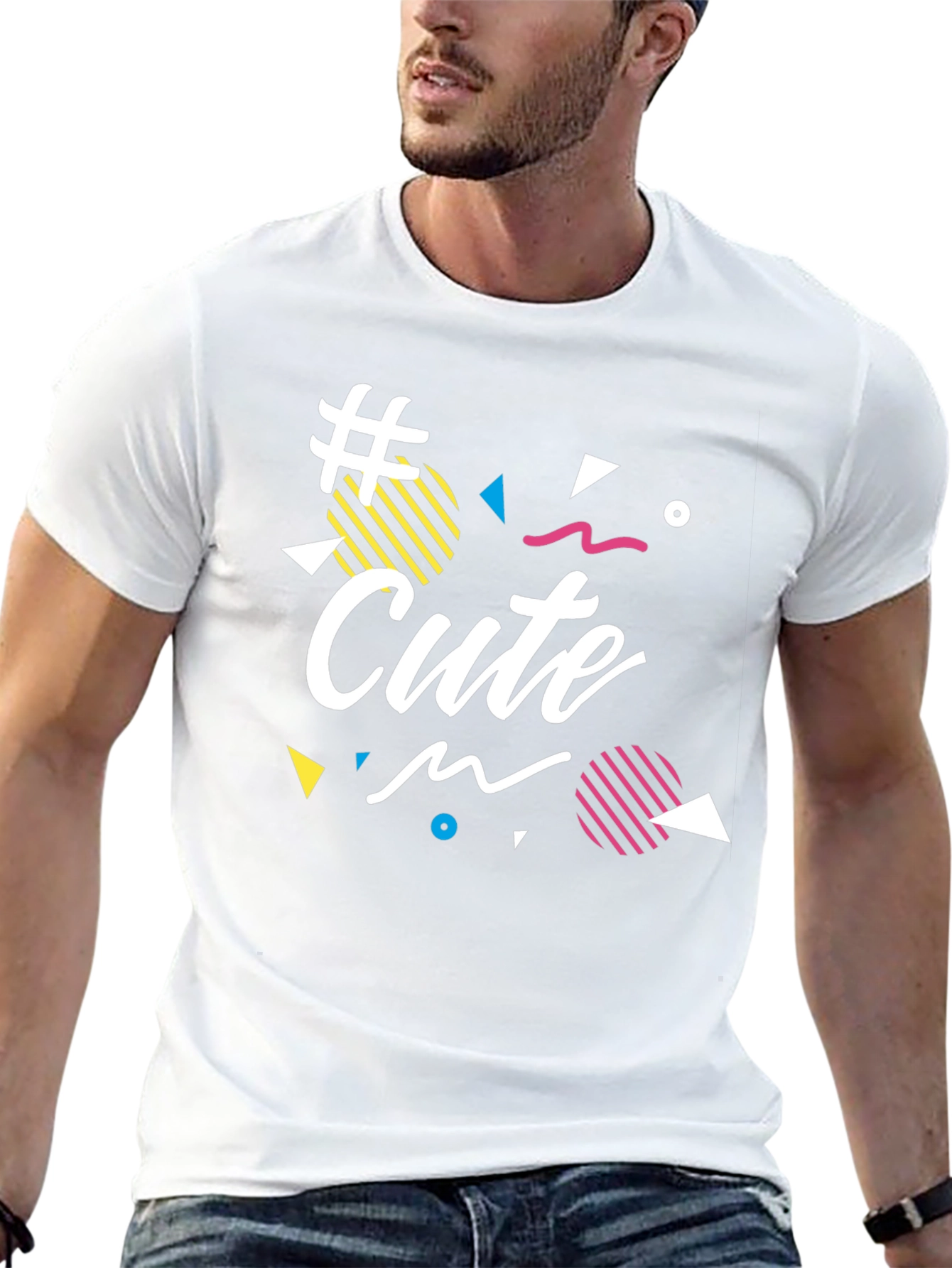 Cute Graphic Print Black T-Shirt