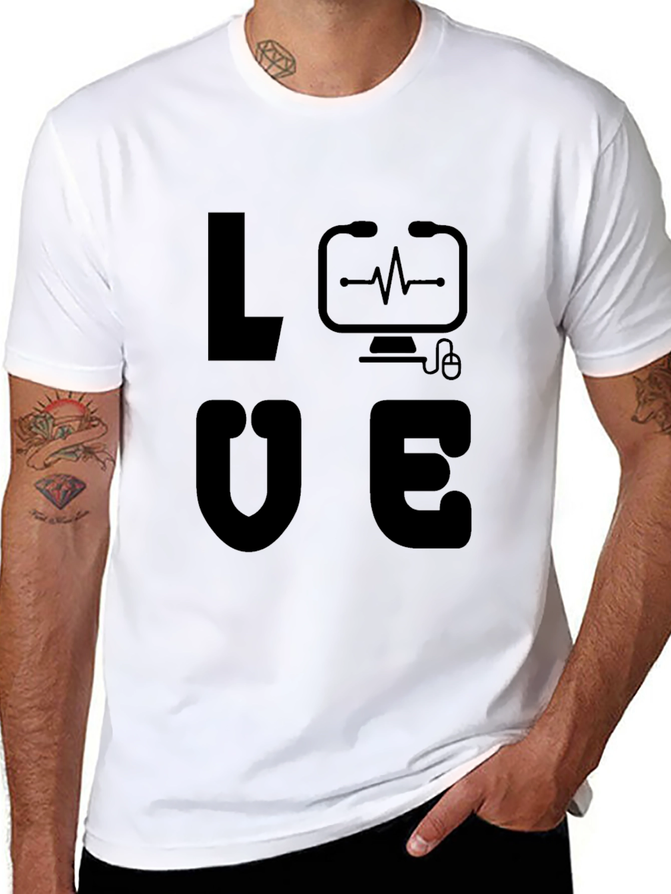 Love Computer Tech T-Shirt Unique Geek Tee