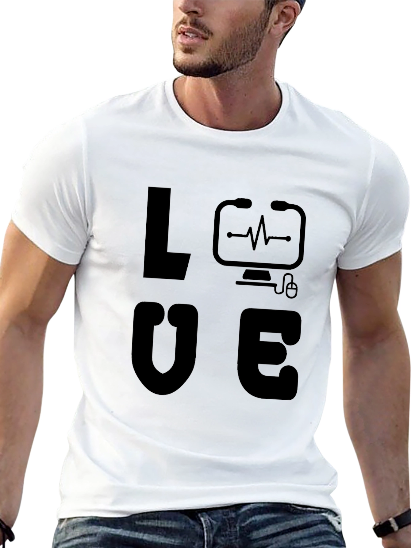 Love Computer Tech T-Shirt Unique Geek Tee