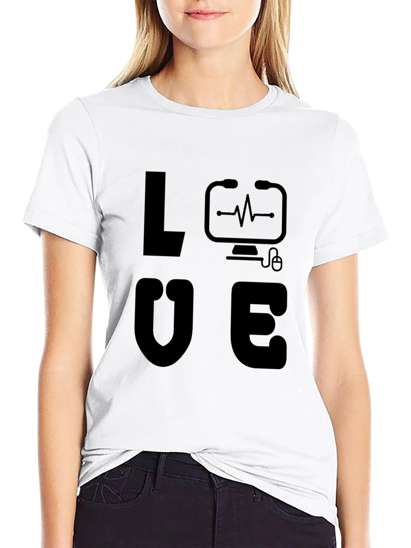 Love Computer Tech T-Shirt Unique Geek Tee