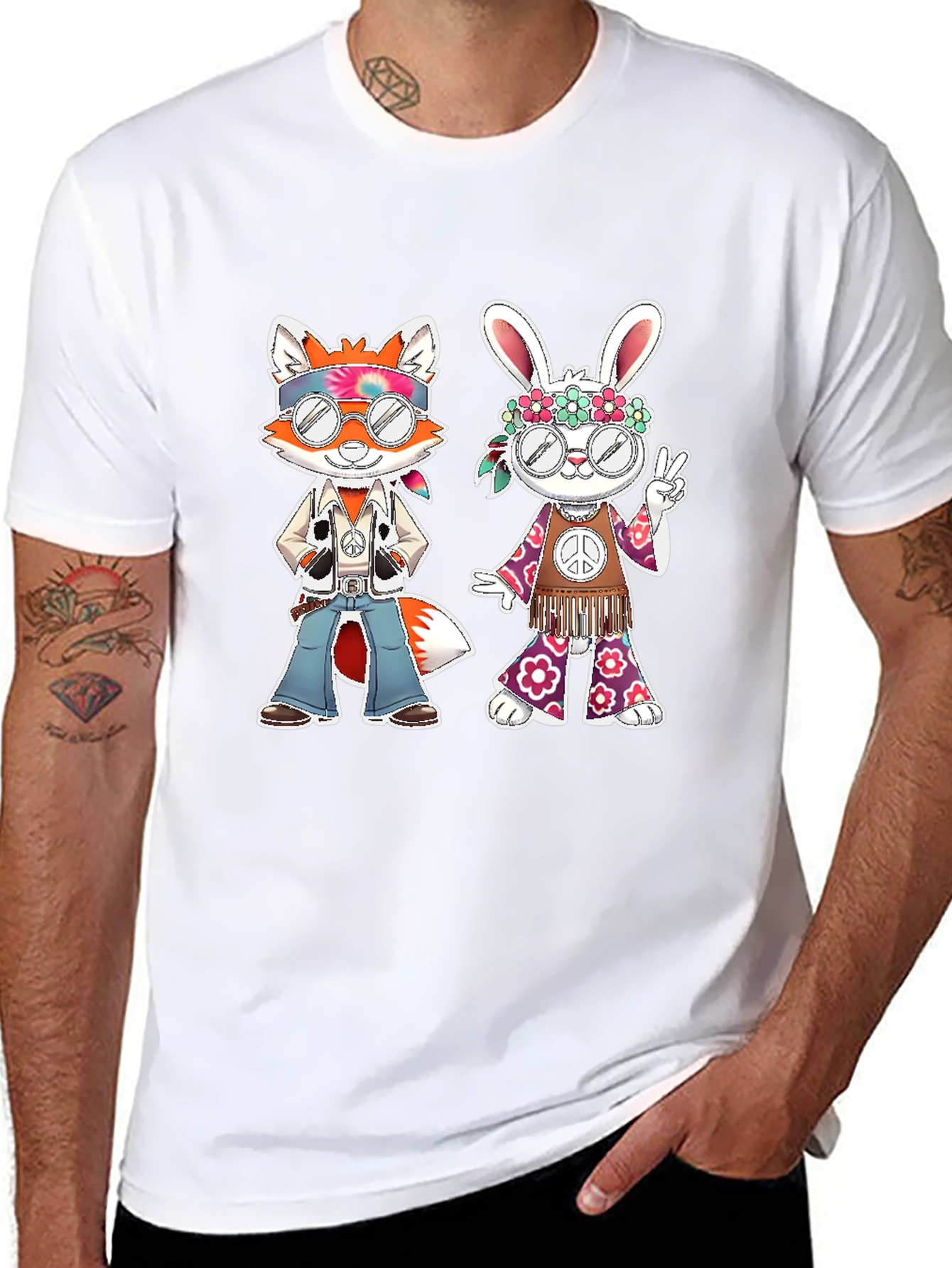 Hippie Fox & Rabbit Graphic Tee