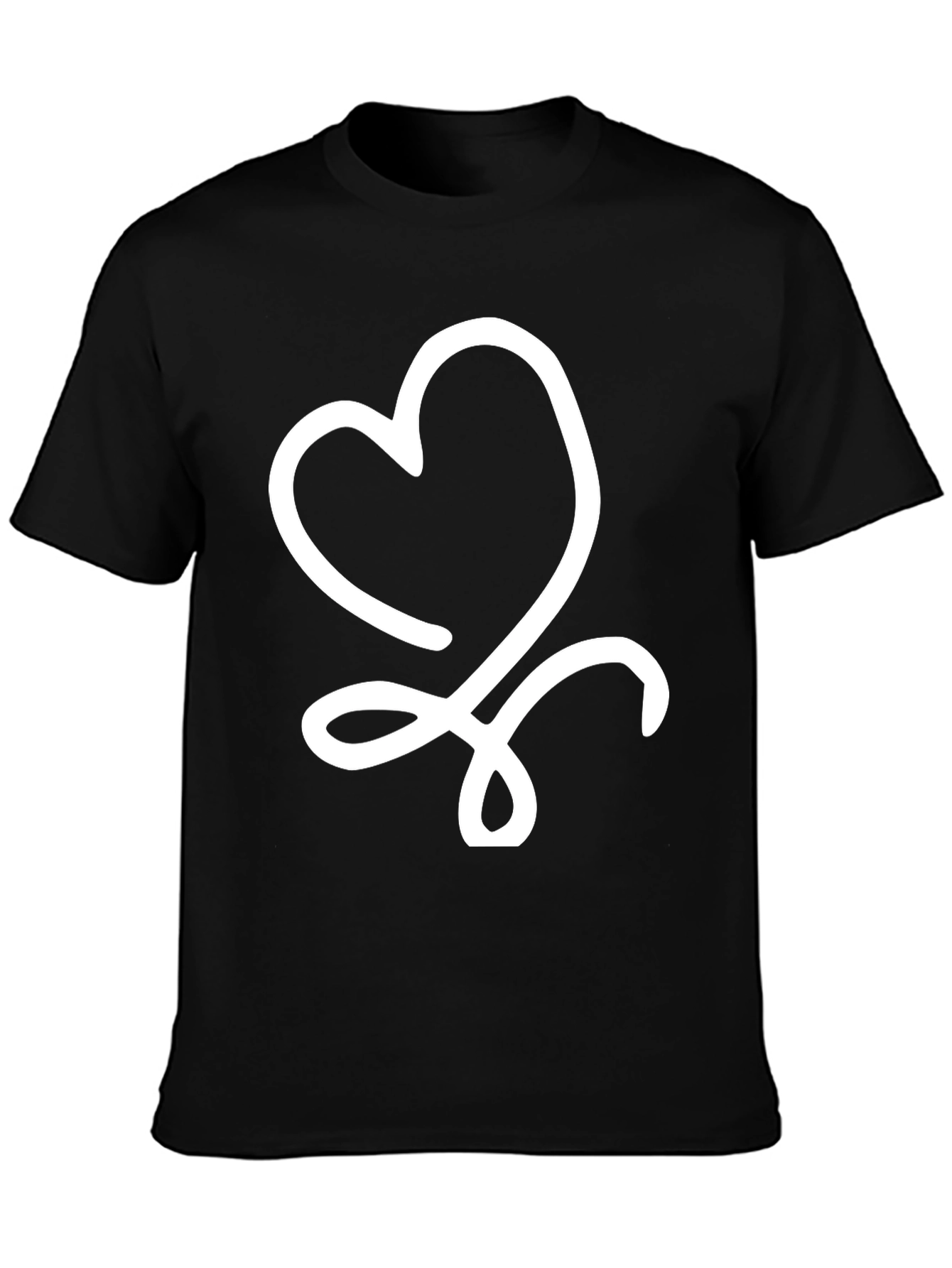 Heart Graphic Tee - Casual Black T-Shirt