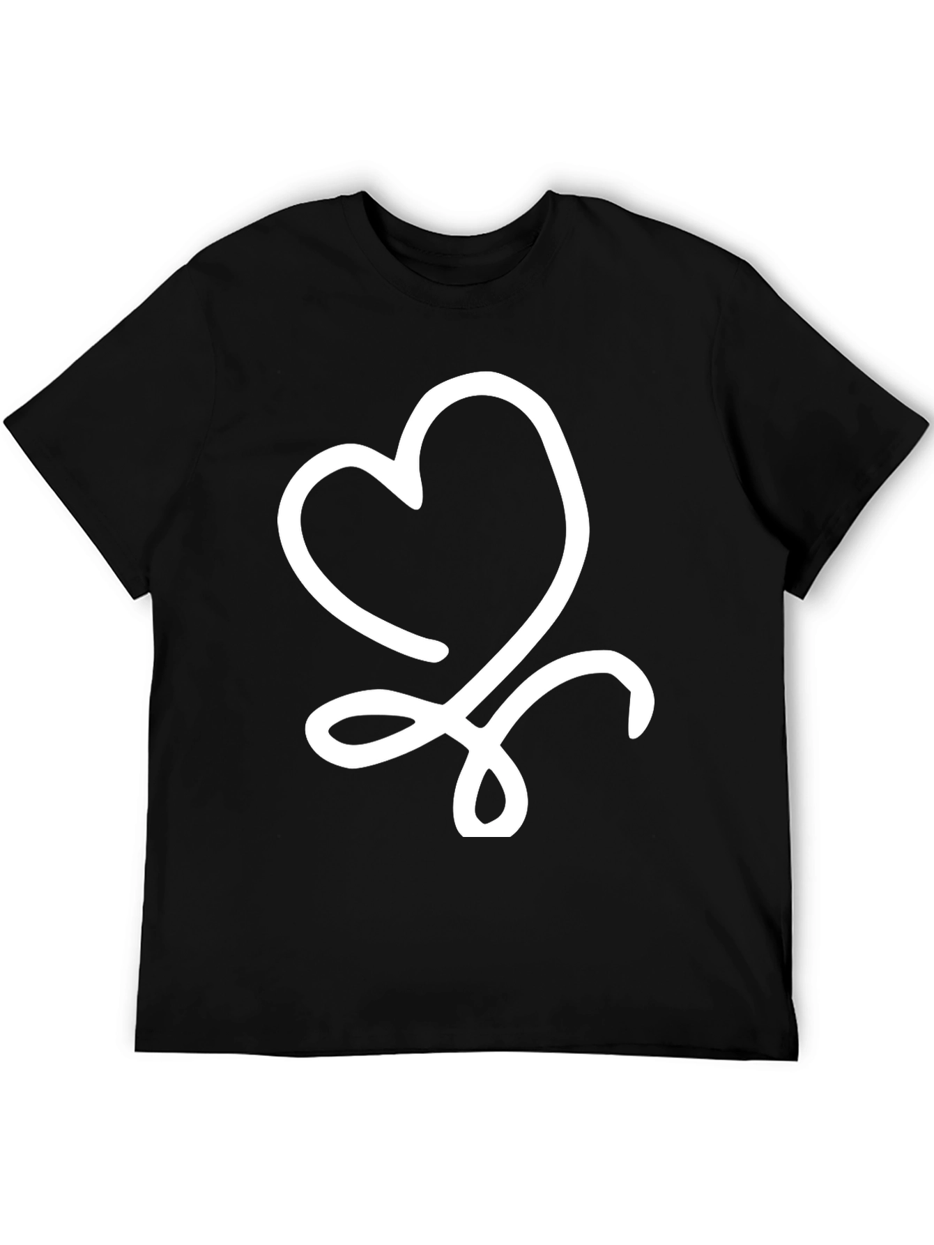 Heart Graphic Tee - Casual Black T-Shirt