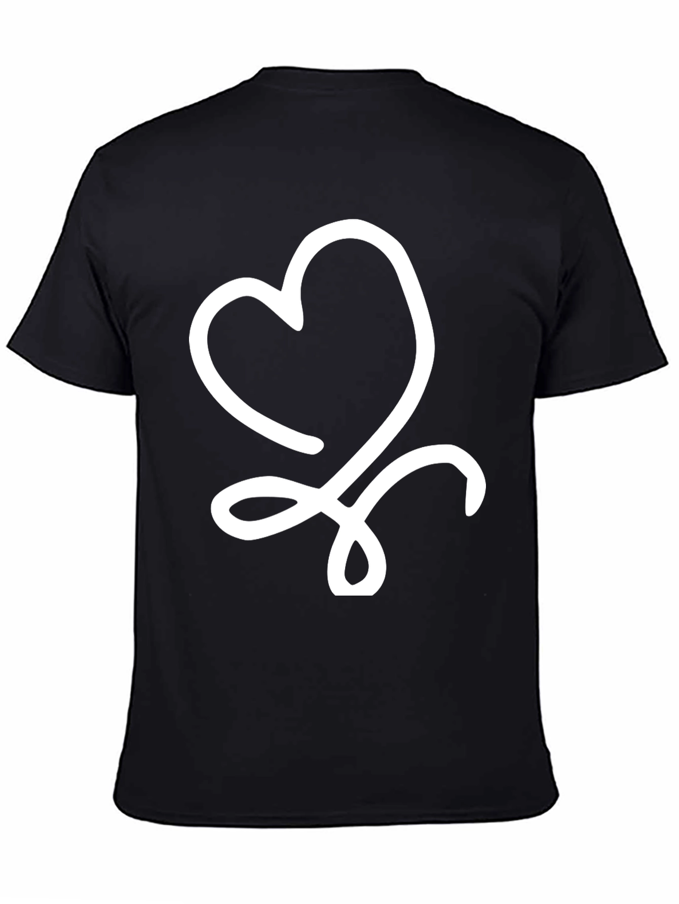 Heart Graphic Tee - Casual Black T-Shirt