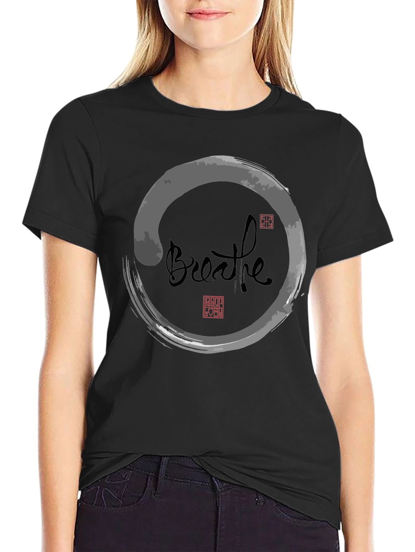 Breathe Zen Circle Graphic Tee - Relaxed Fit