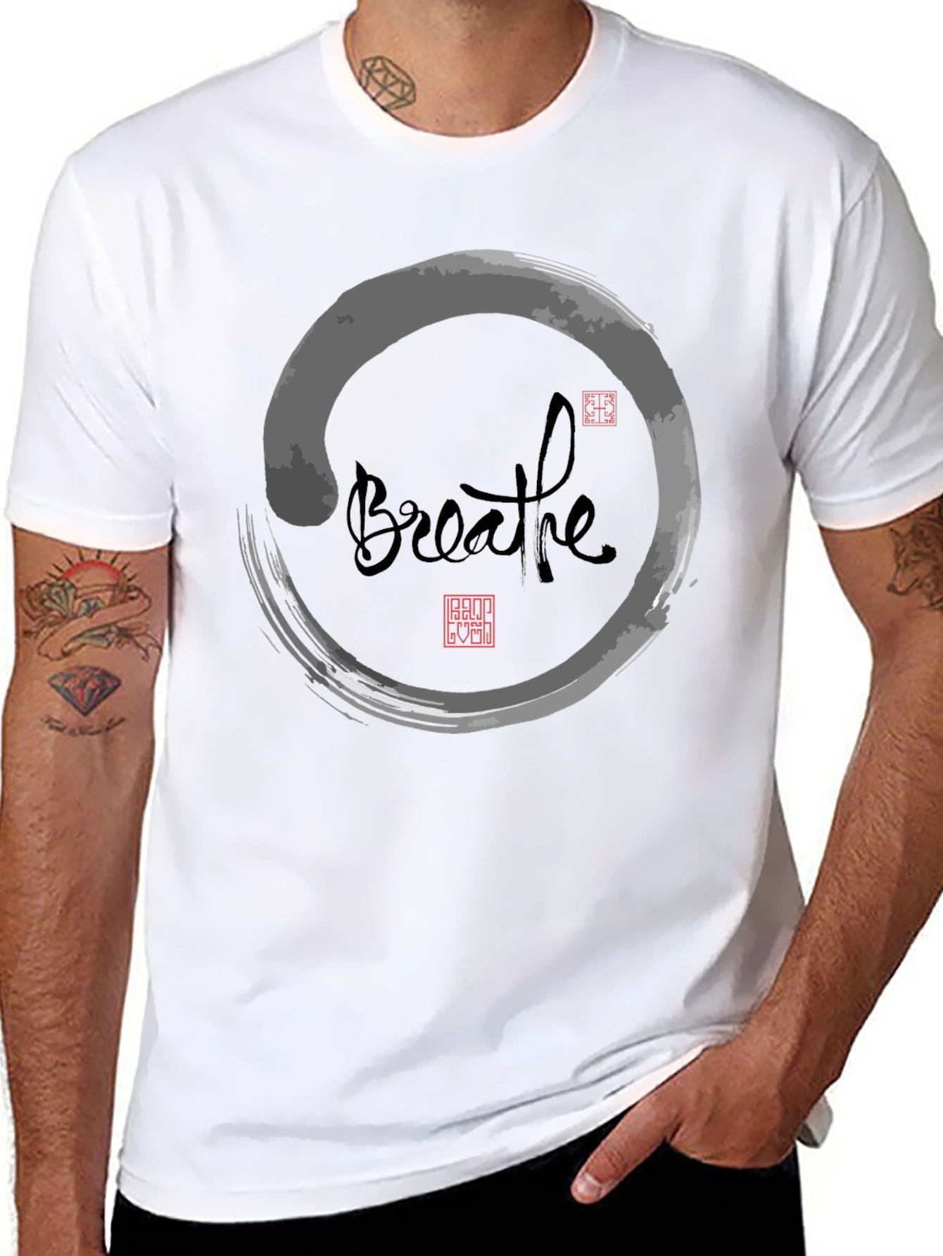 Breathe Zen Circle Graphic Tee - Relaxed Fit