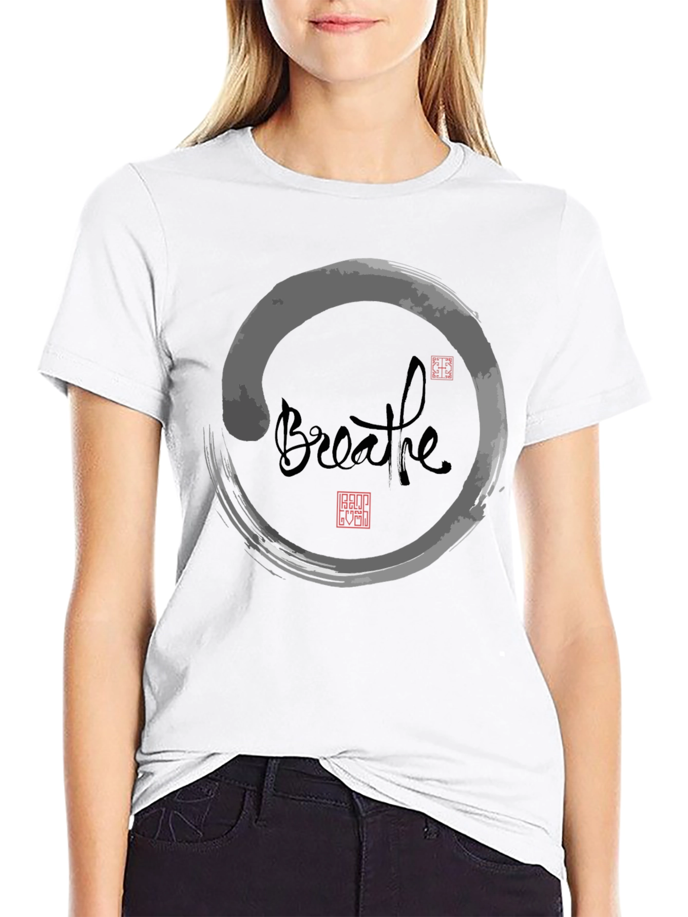 Breathe Zen Circle Graphic Tee - Relaxed Fit
