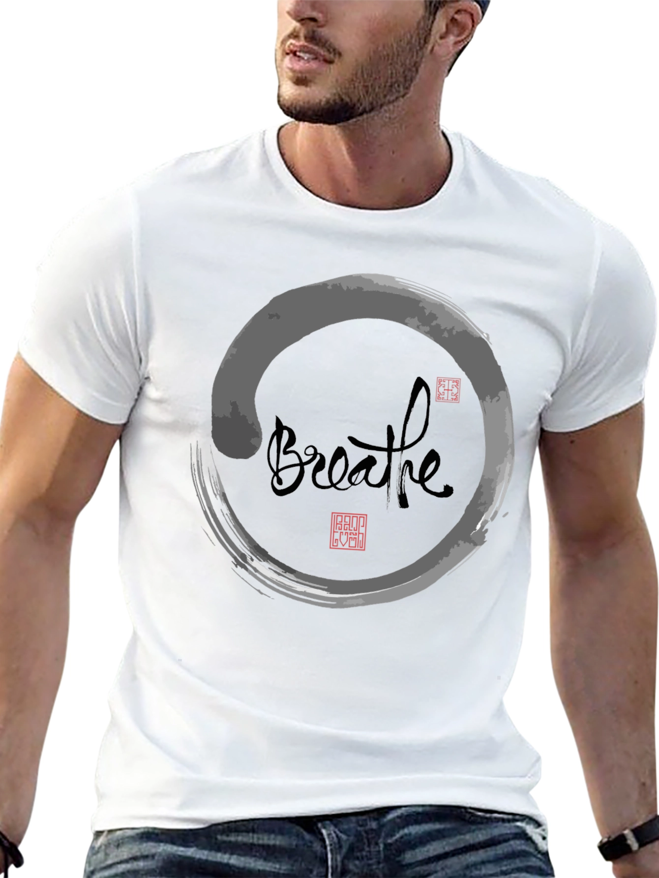 Breathe Zen Circle Graphic Tee - Relaxed Fit
