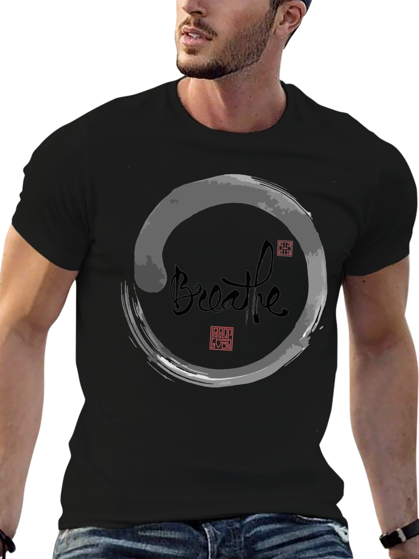 Breathe Zen Circle Graphic Tee - Relaxed Fit