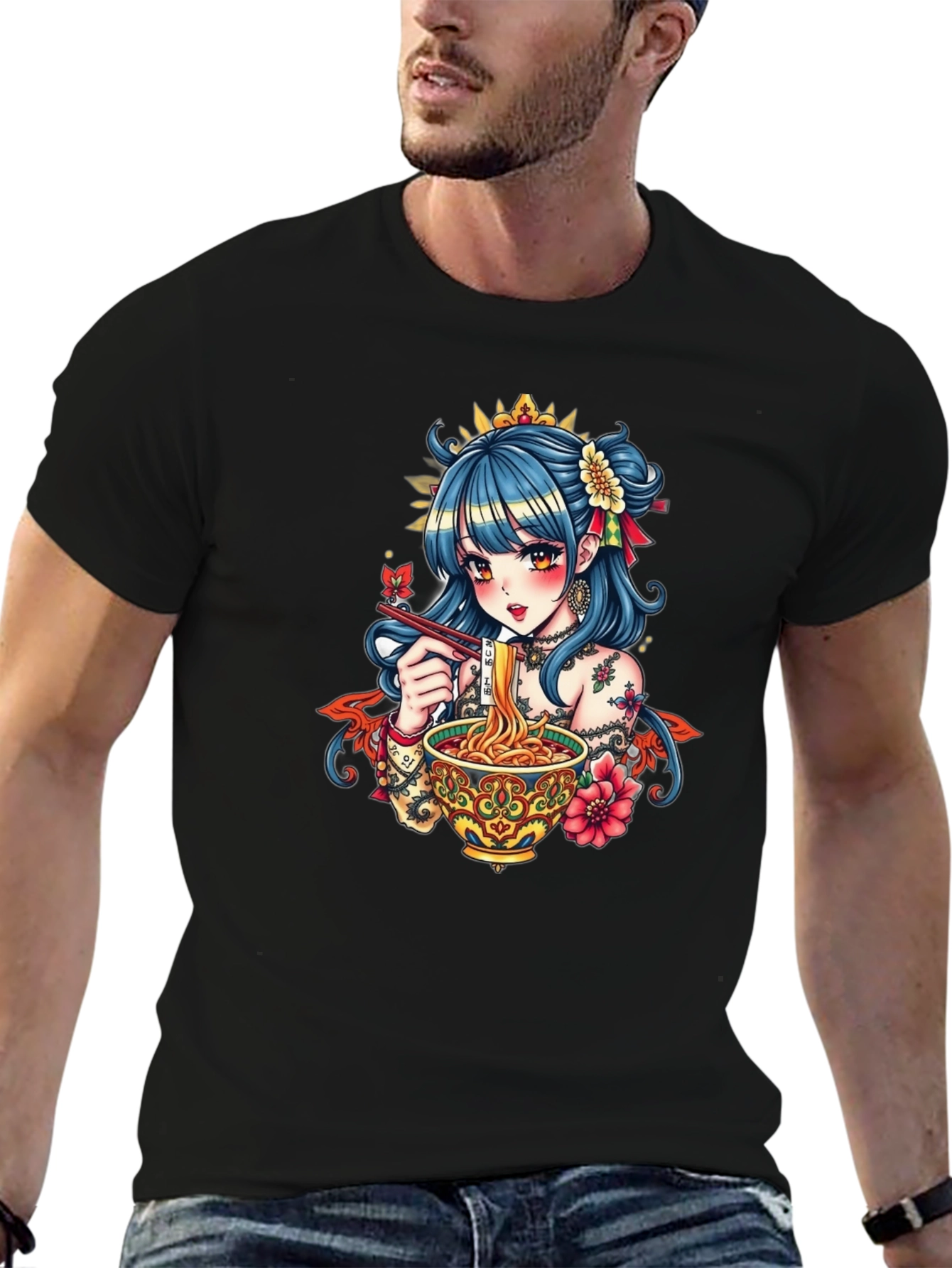 Anime Ramen Graphic Tee - Stylish Comfort