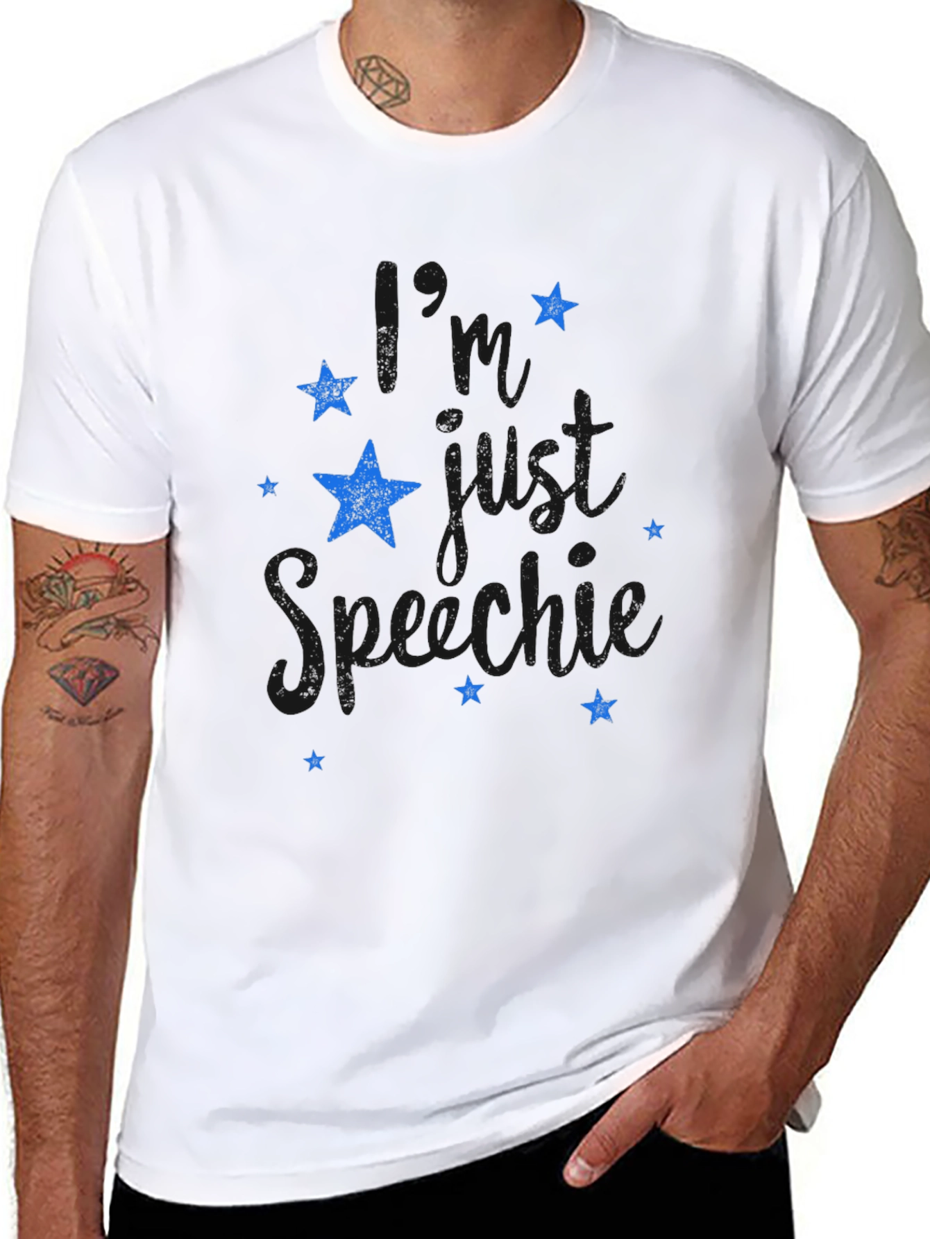 Stylish Black T-Shirt with Star Graphic Design