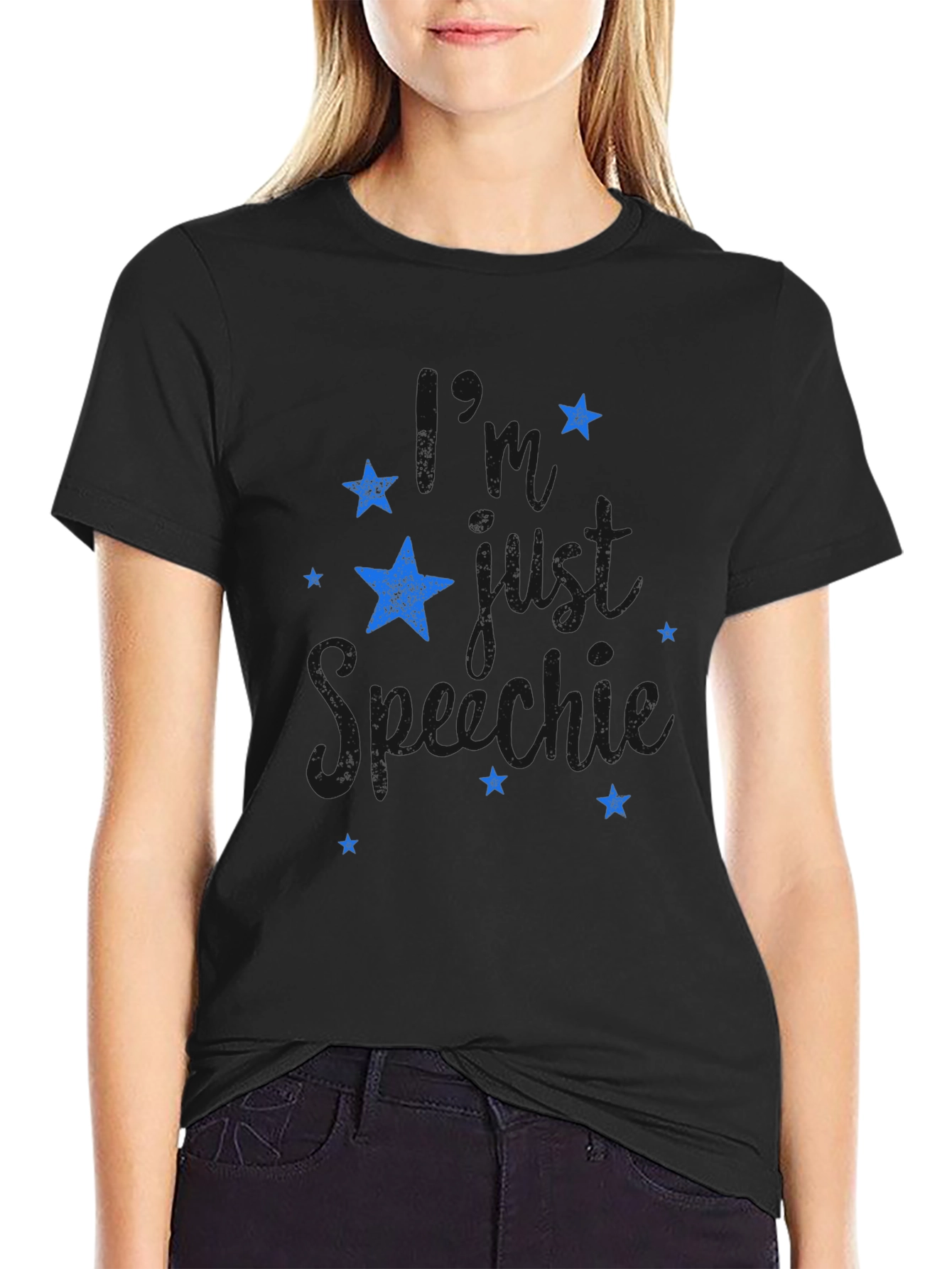 Stylish Black T-Shirt with Star Graphic Design