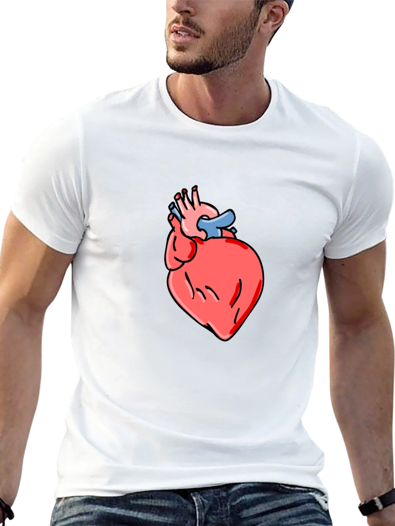 Anatomical Heart Graphic Tee - Mens Black T-Shirt