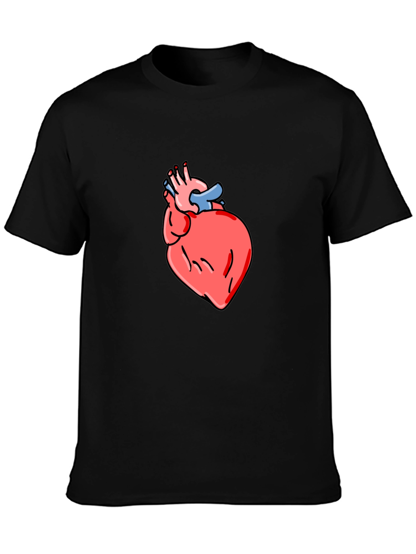 Anatomical Heart Graphic Tee - Mens Black T-Shirt