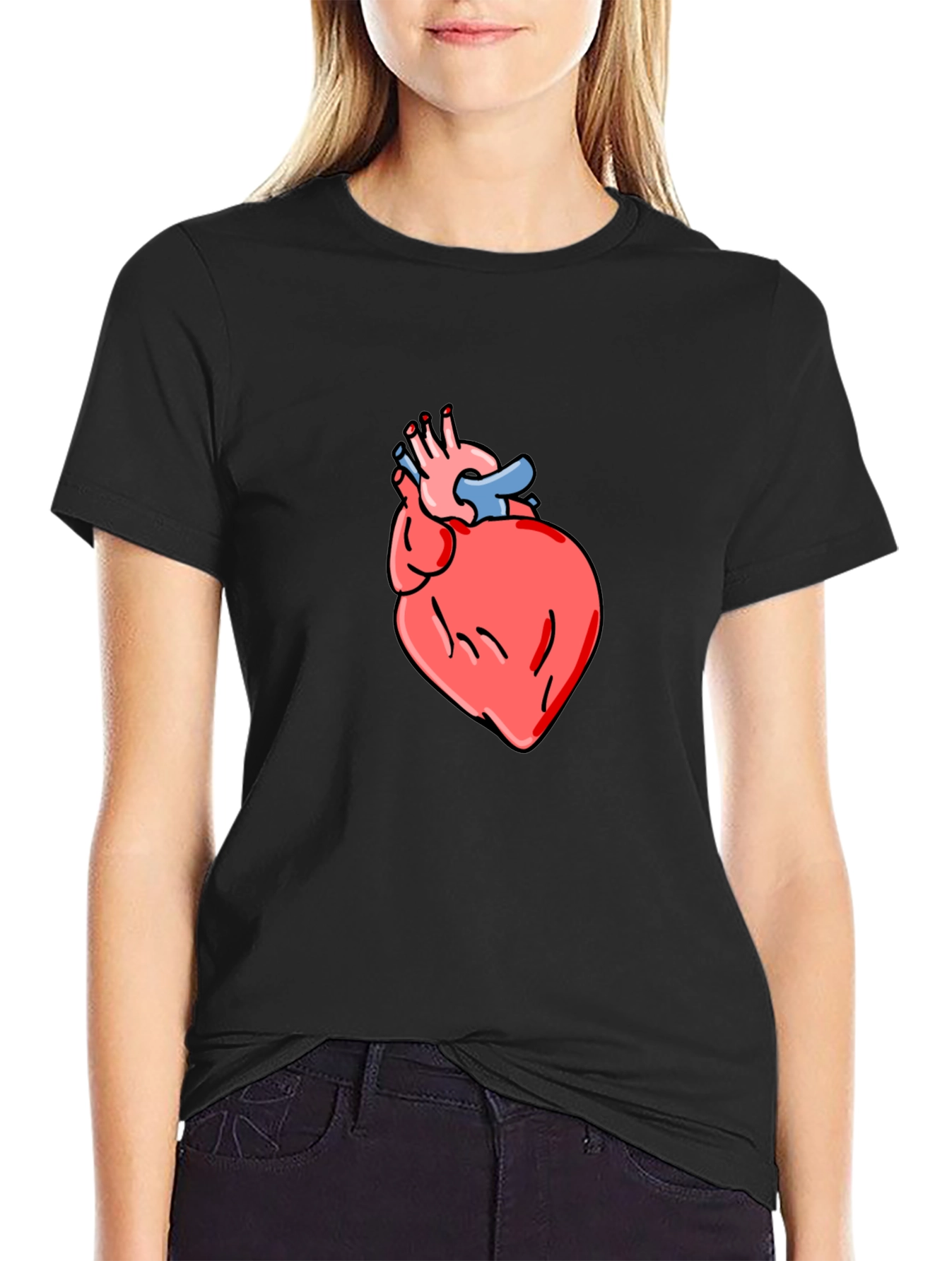 Anatomical Heart Graphic Tee - Mens Black T-Shirt