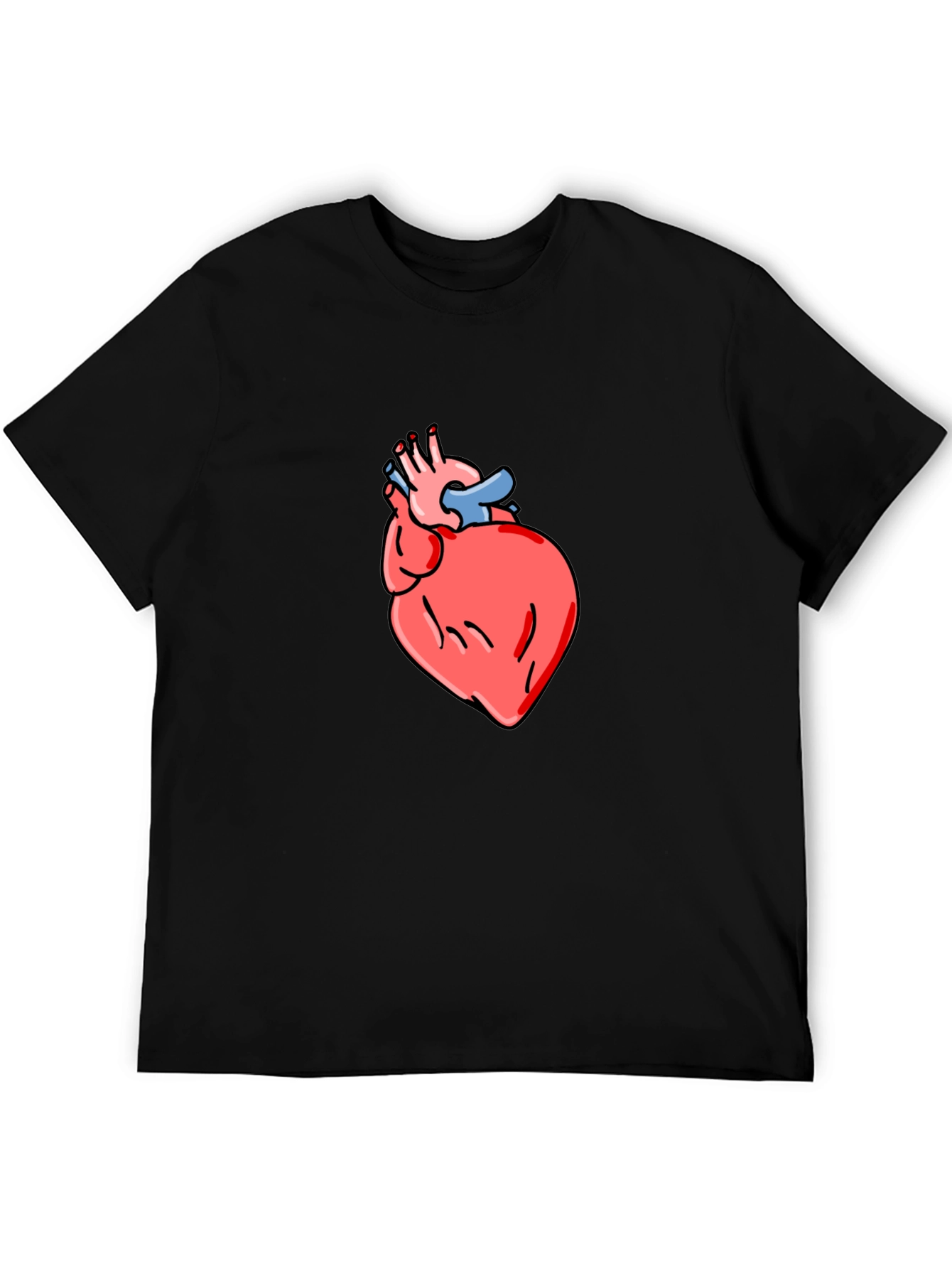 Anatomical Heart Graphic Tee - Mens Black T-Shirt