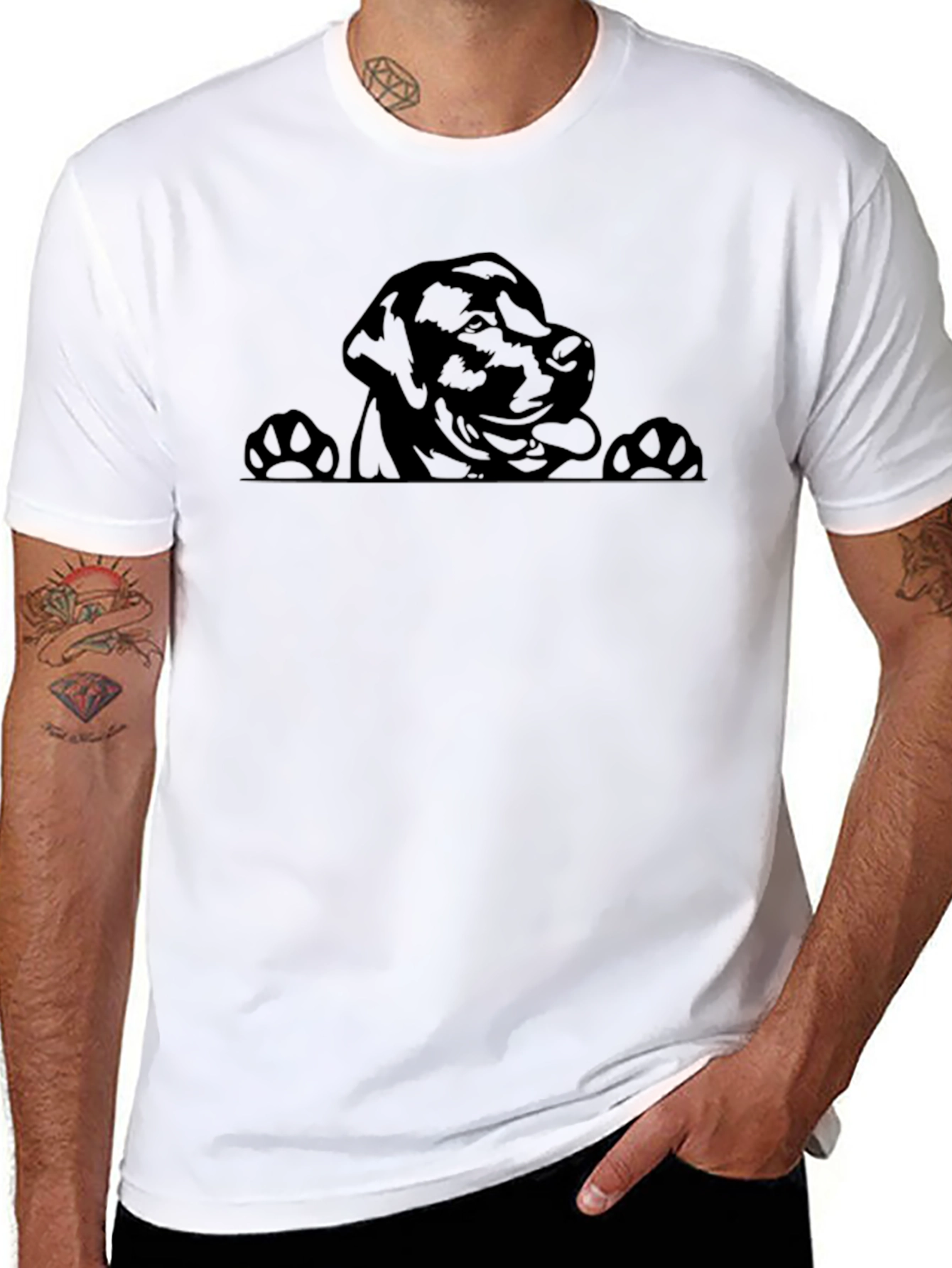 Labrador Peek-a-Boo Graphic Tee - Black