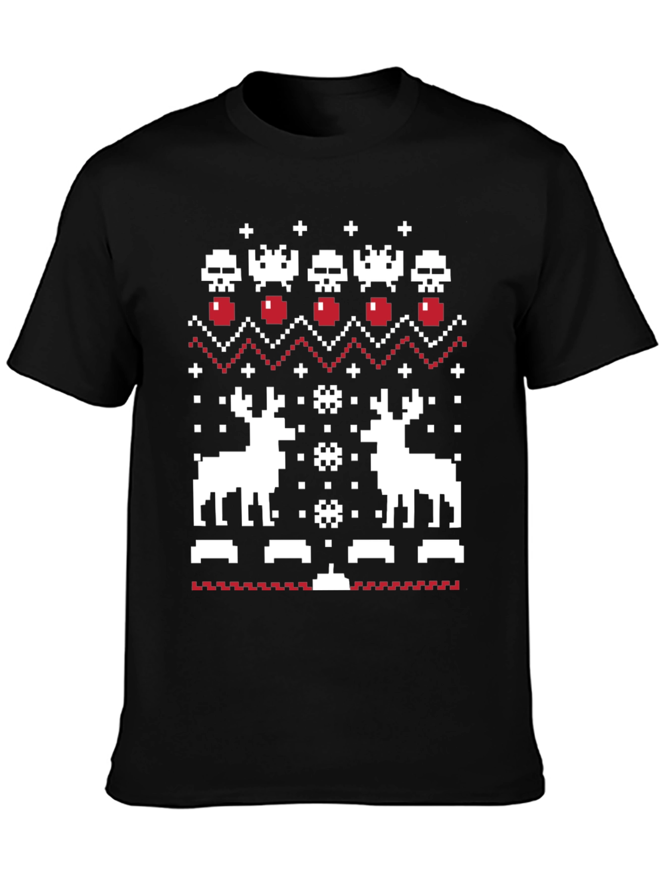 Pixel Art Christmas Deer T-Shirt