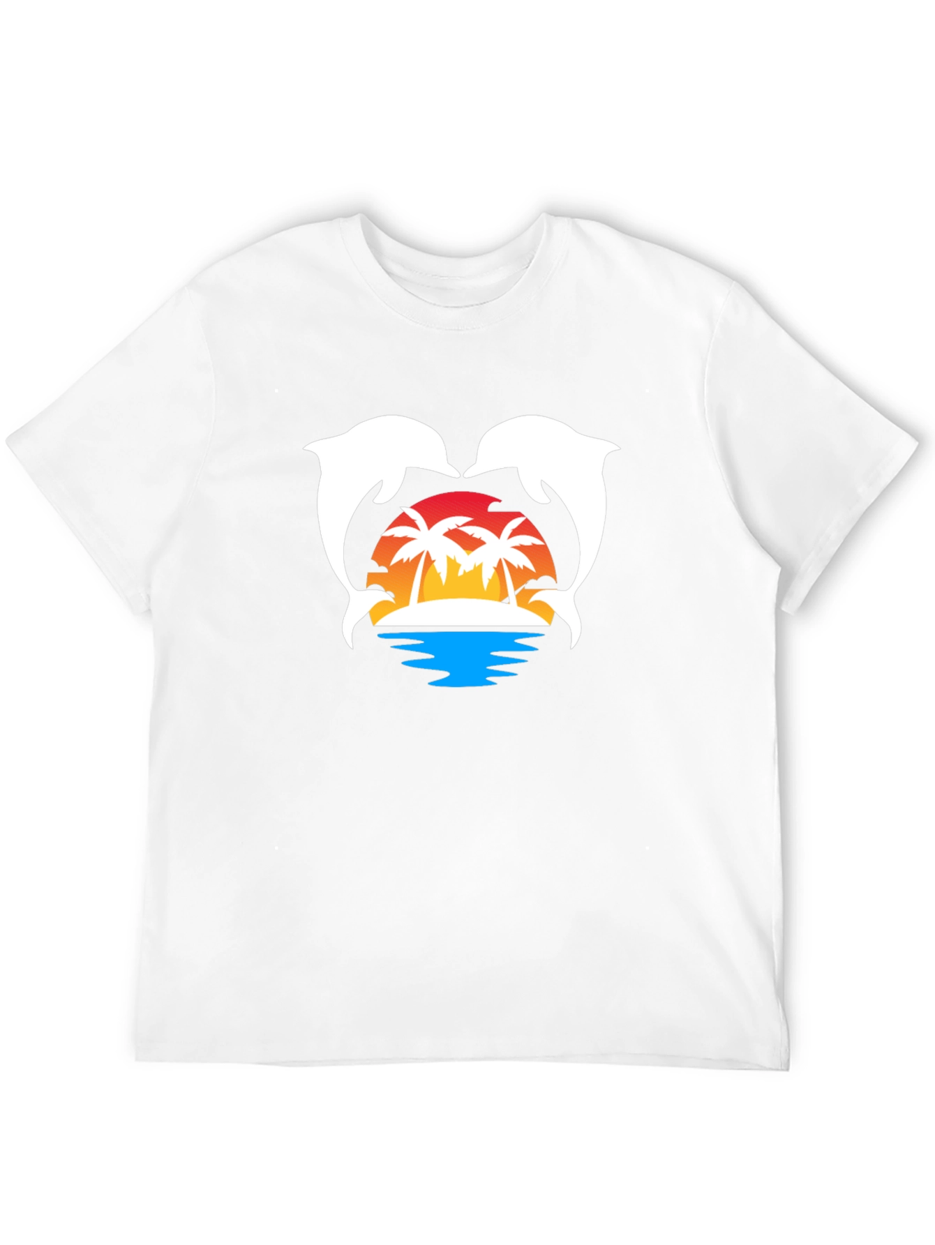 Dolphin Sunset T-Shirt | Tropical Island Graphic Tee