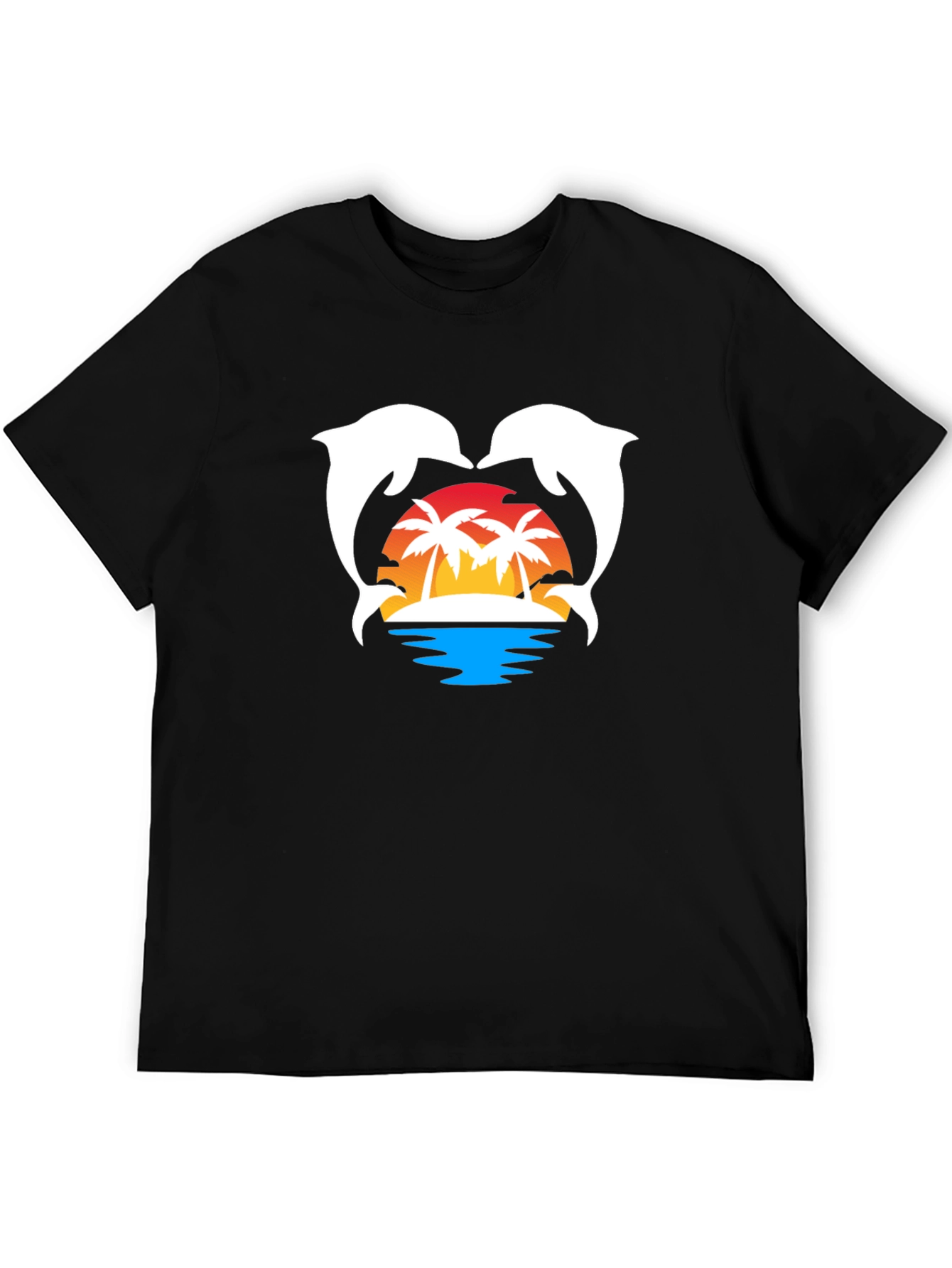 Dolphin Sunset T-Shirt | Tropical Island Graphic Tee