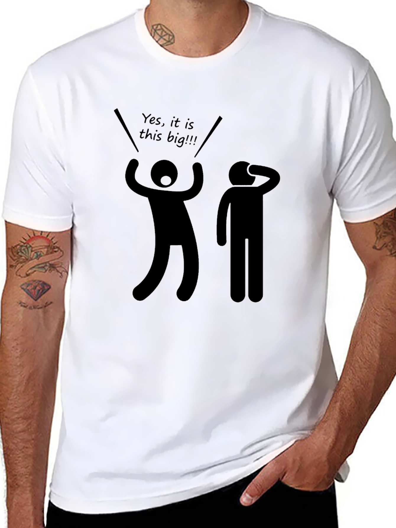 Funny This Big Stick Figure Black T-Shirt