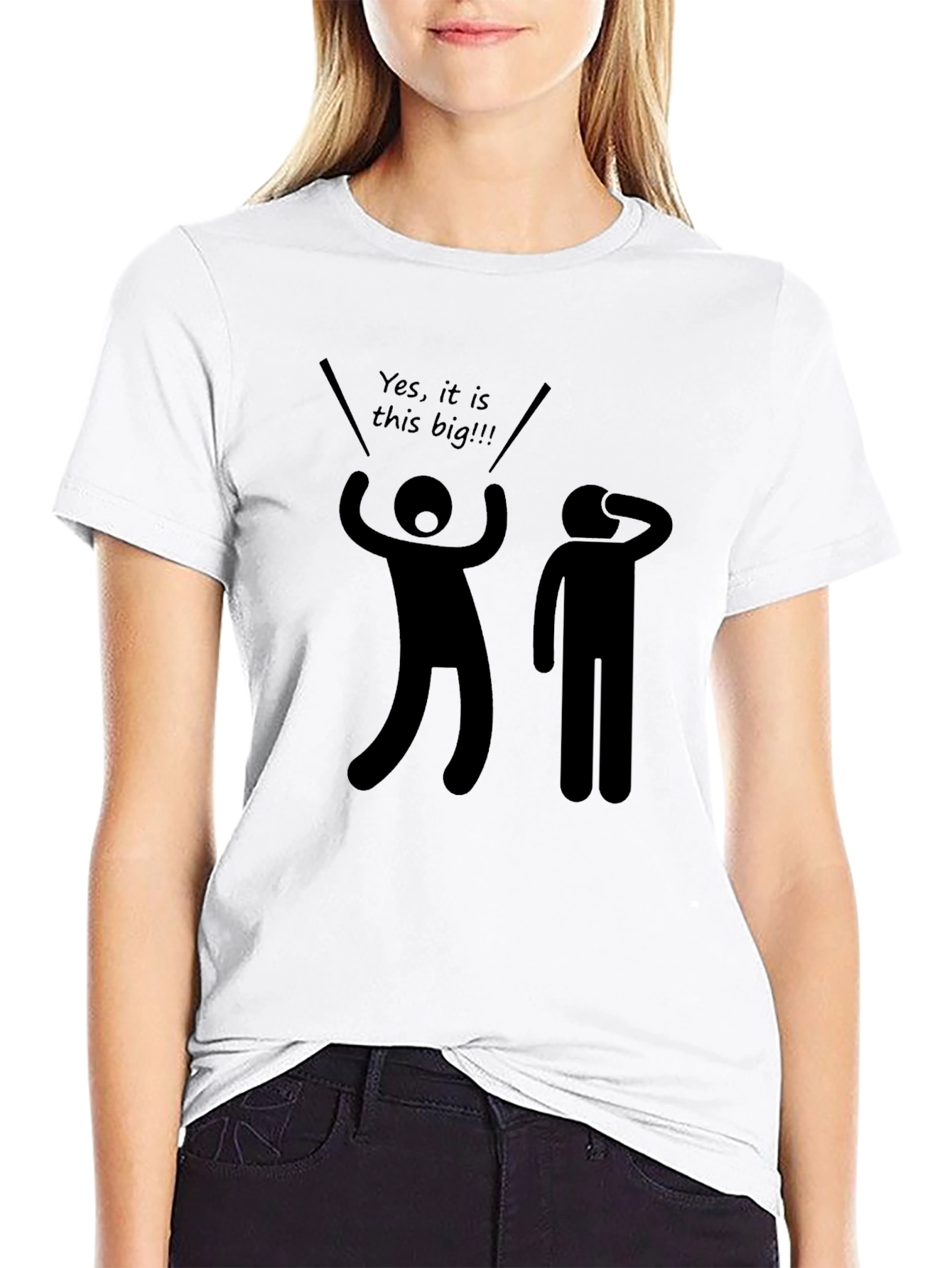 Funny This Big Stick Figure Black T-Shirt