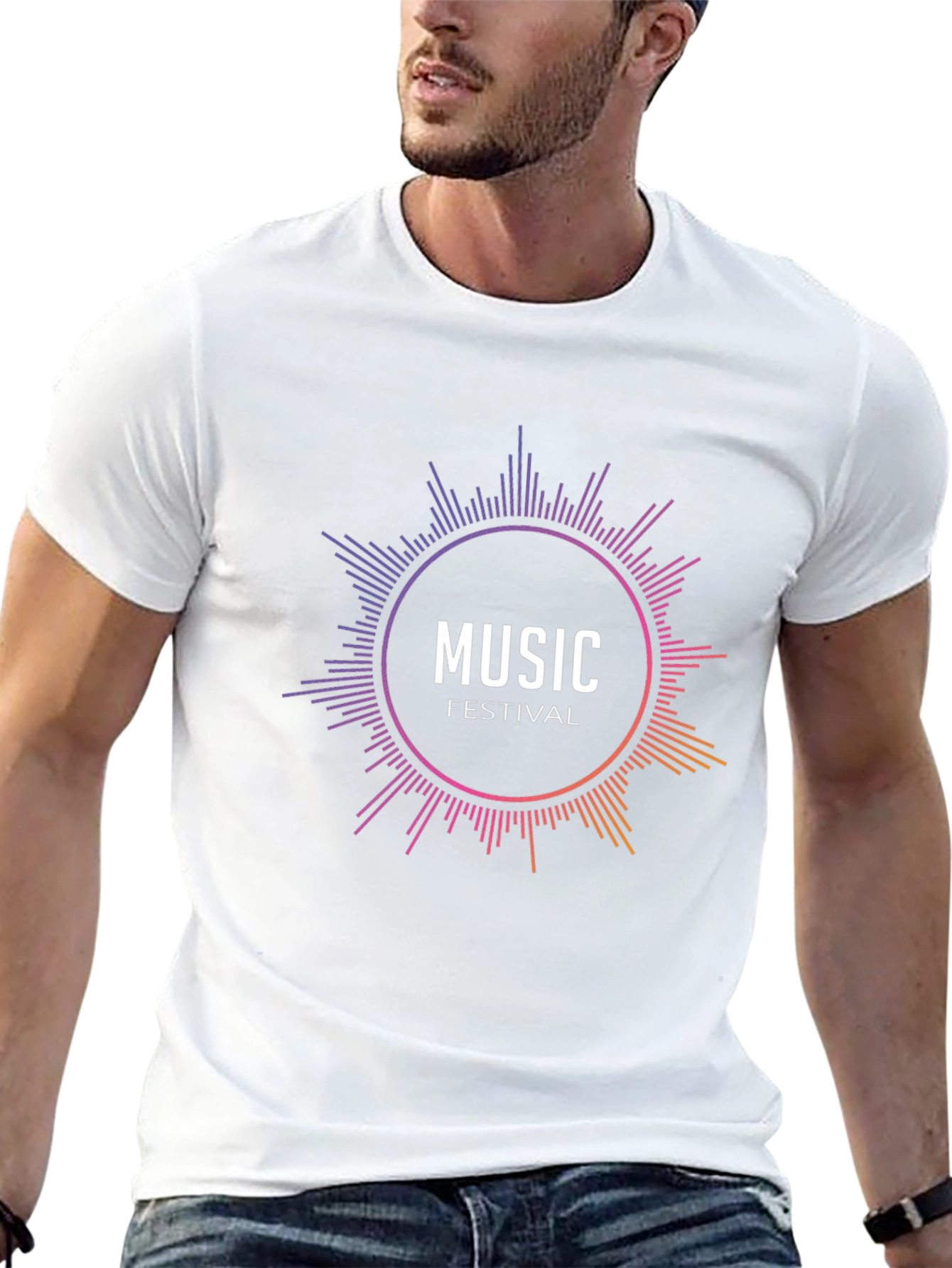 Music Festival Graphic Black T-Shirt