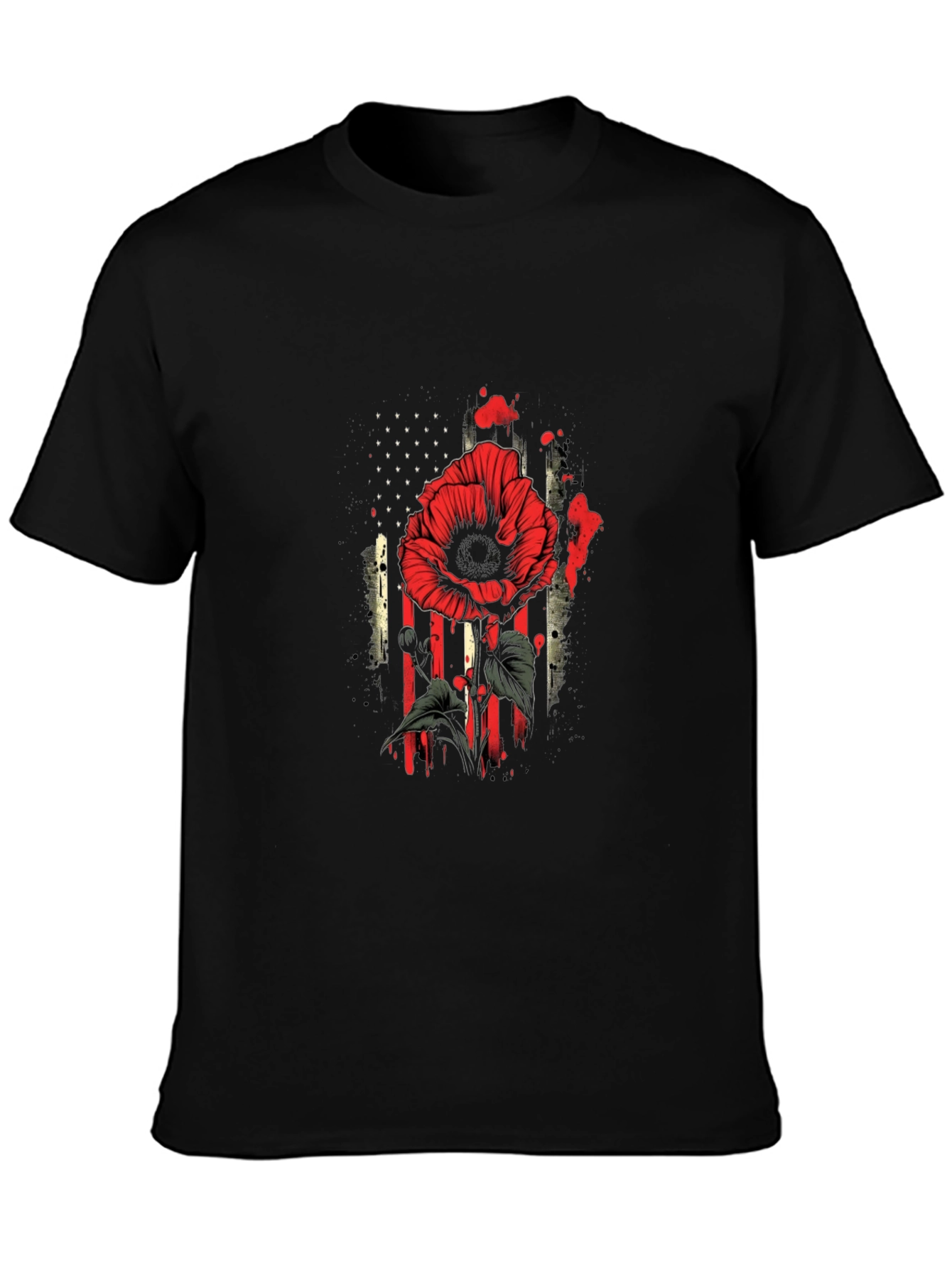 Poppy American Flag Graphic T-Shirt