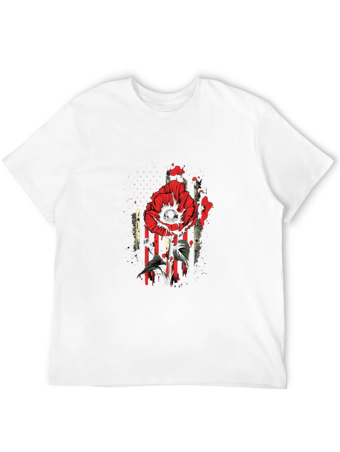 Poppy American Flag Graphic T-Shirt