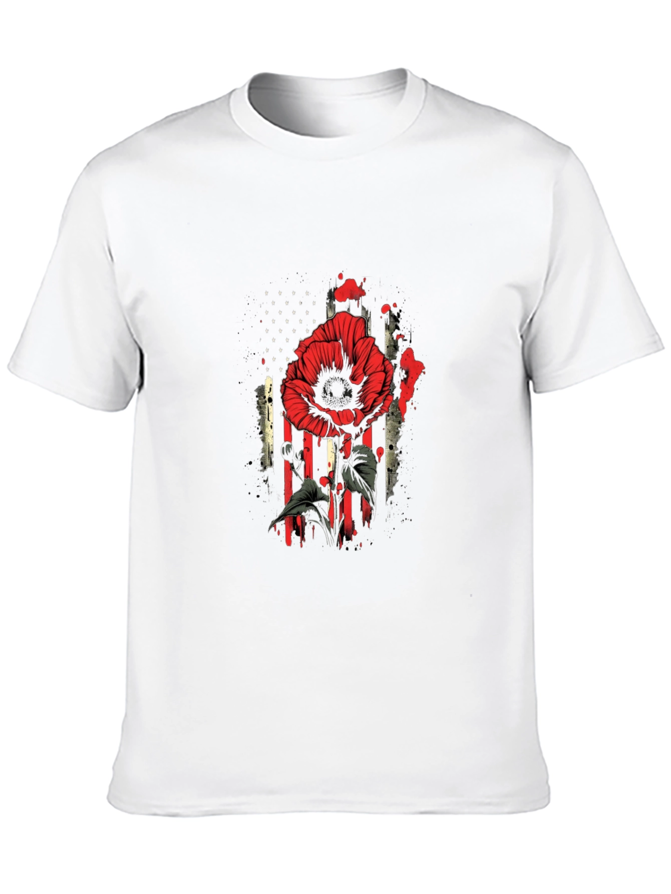 Poppy American Flag Graphic T-Shirt