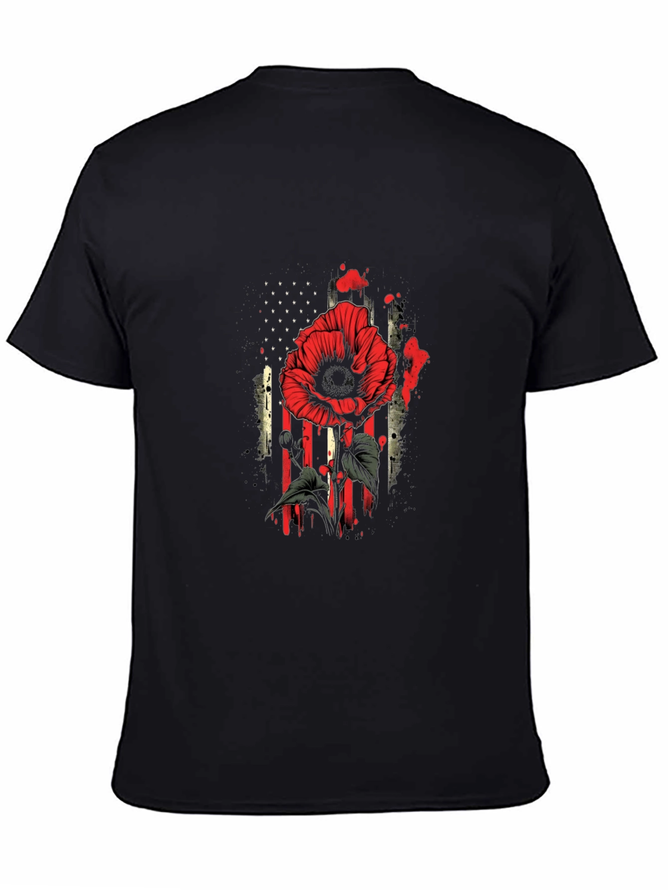Poppy American Flag Graphic T-Shirt