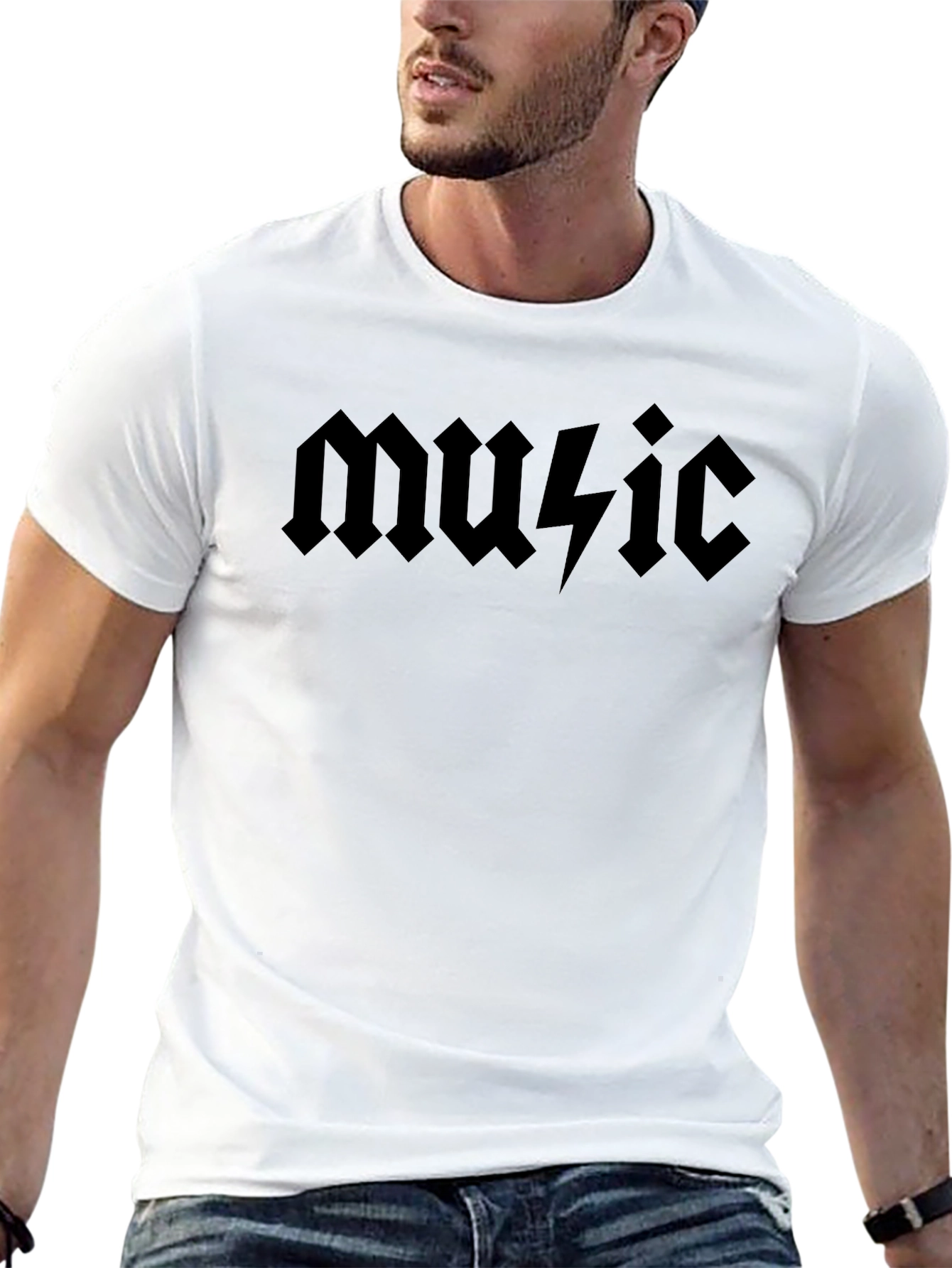 Music T-Shirt Black AC/DC Style
