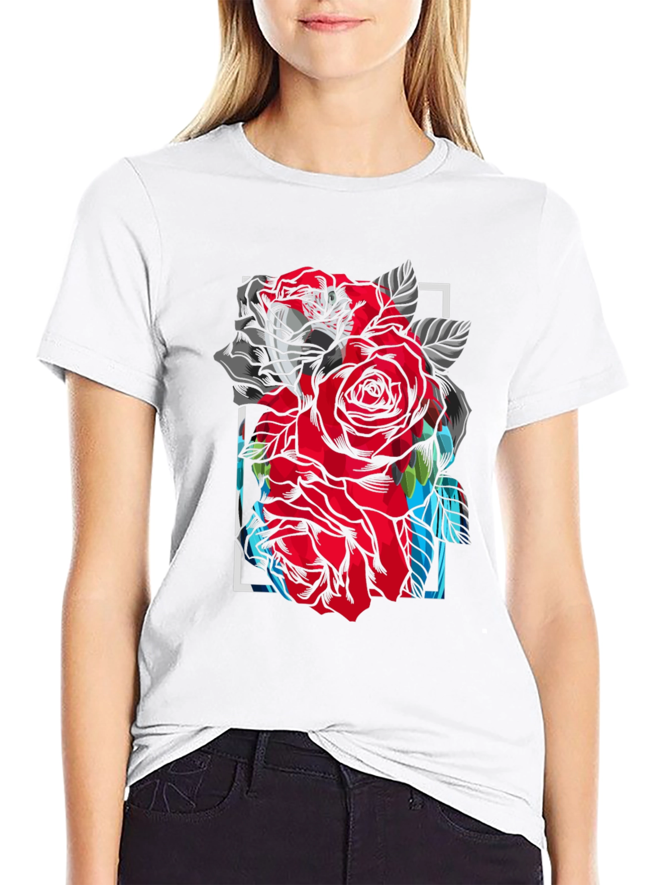 Floral Rose Graphic T-Shirt
