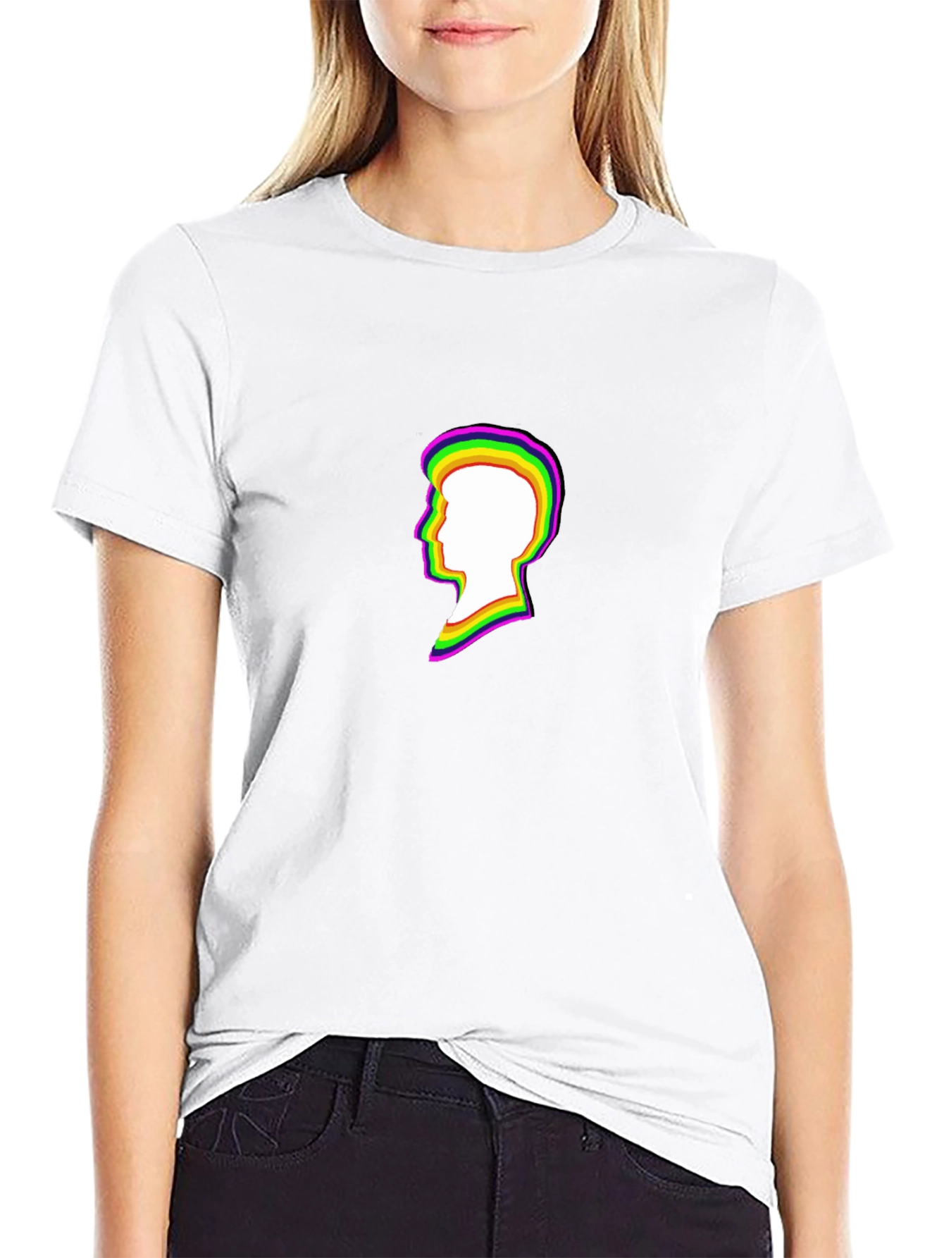 Retro Silhouette Tee - Black Cotton Blend