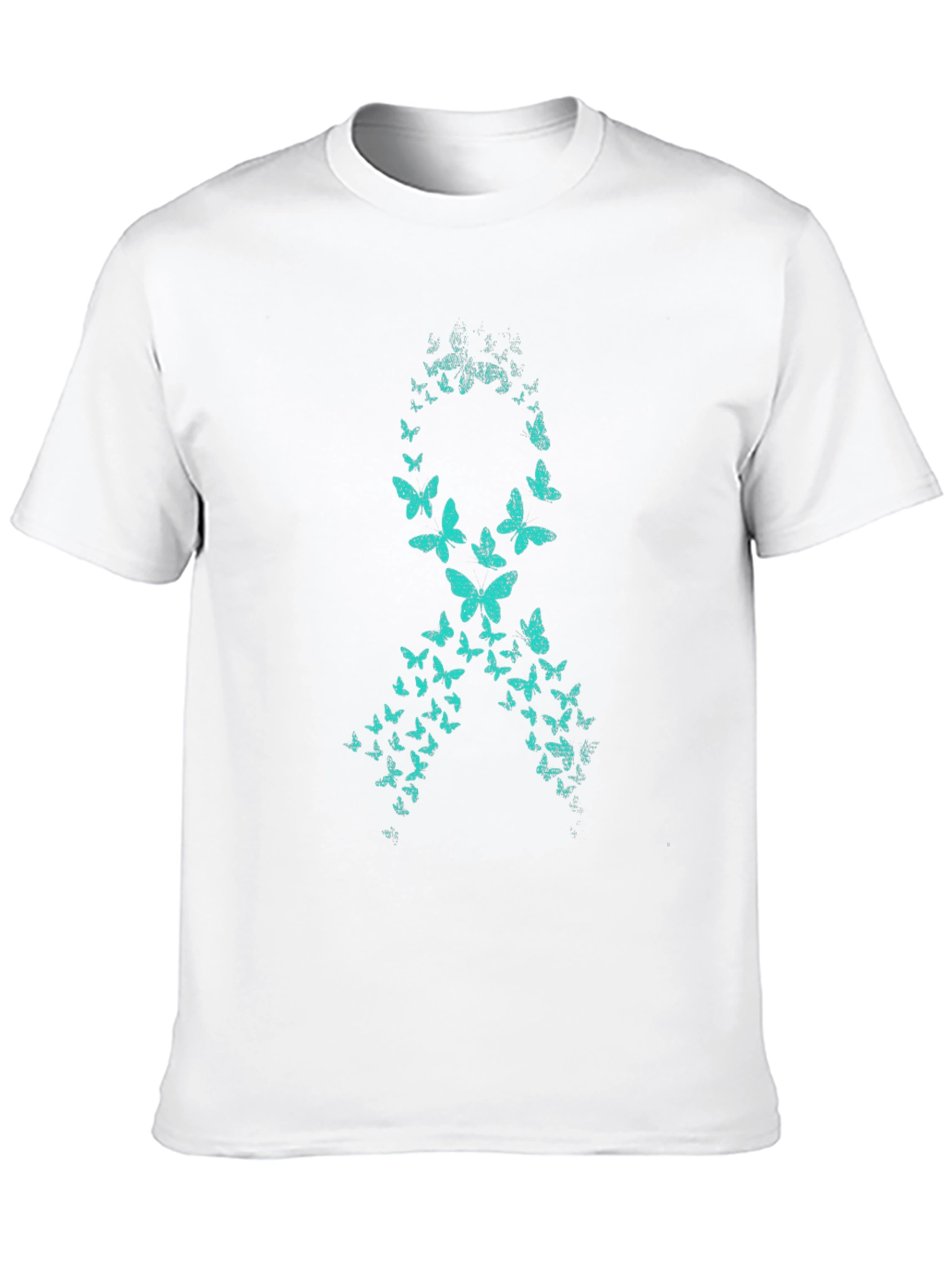 Teal Butterfly Awareness Ribbon Graphic Tee