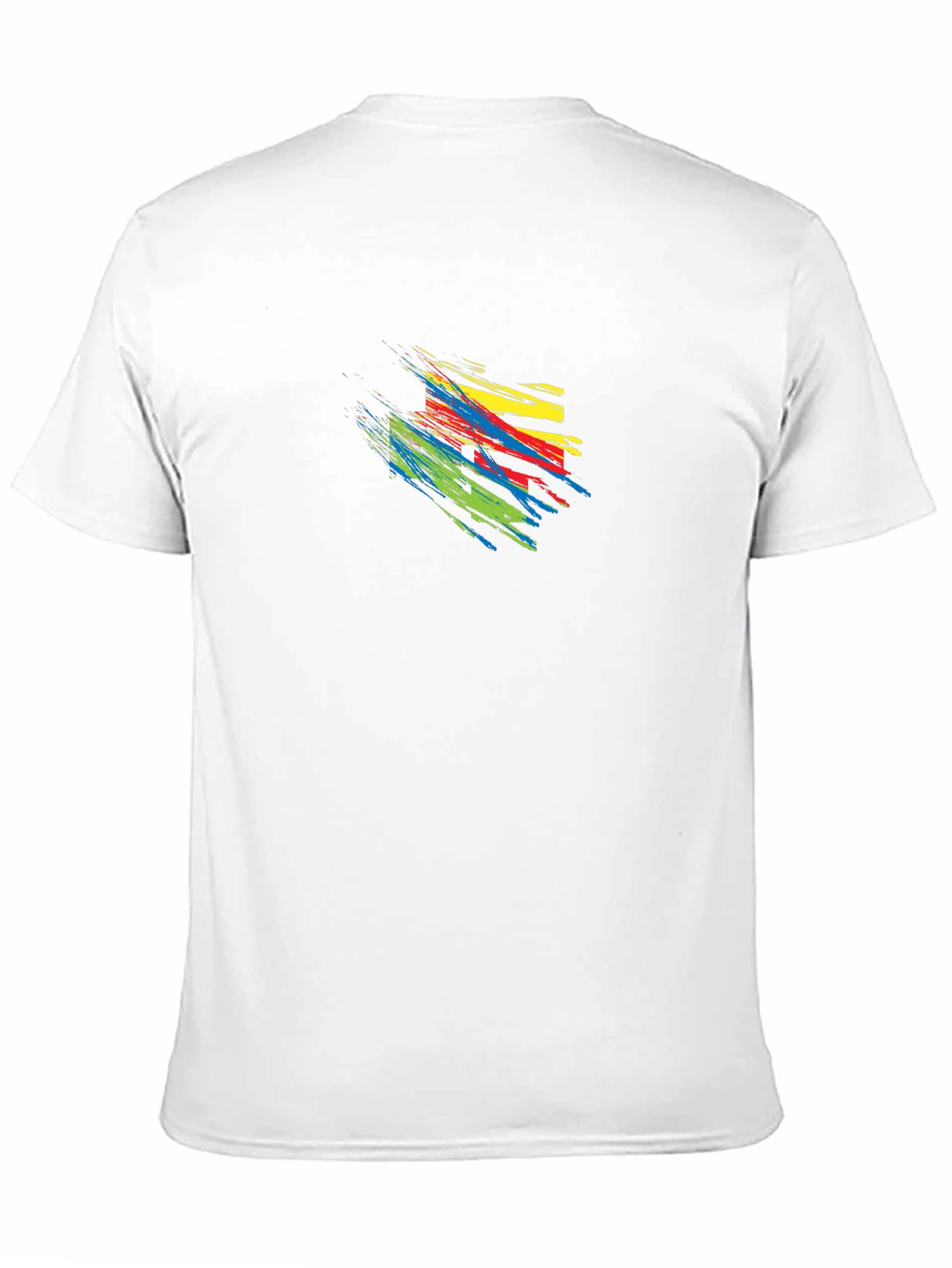 Abstract Brushstroke Graphic Print Tee - Mens Black T-Shirt