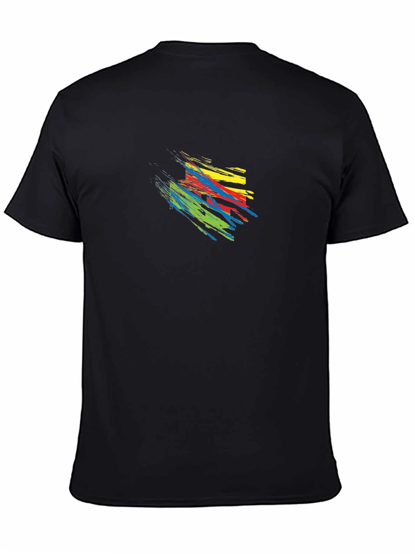 Abstract Brushstroke Graphic Print Tee - Mens Black T-Shirt