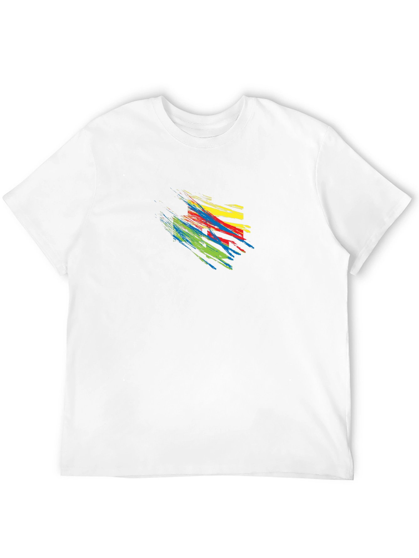 Abstract Brushstroke Graphic Print Tee - Mens Black T-Shirt