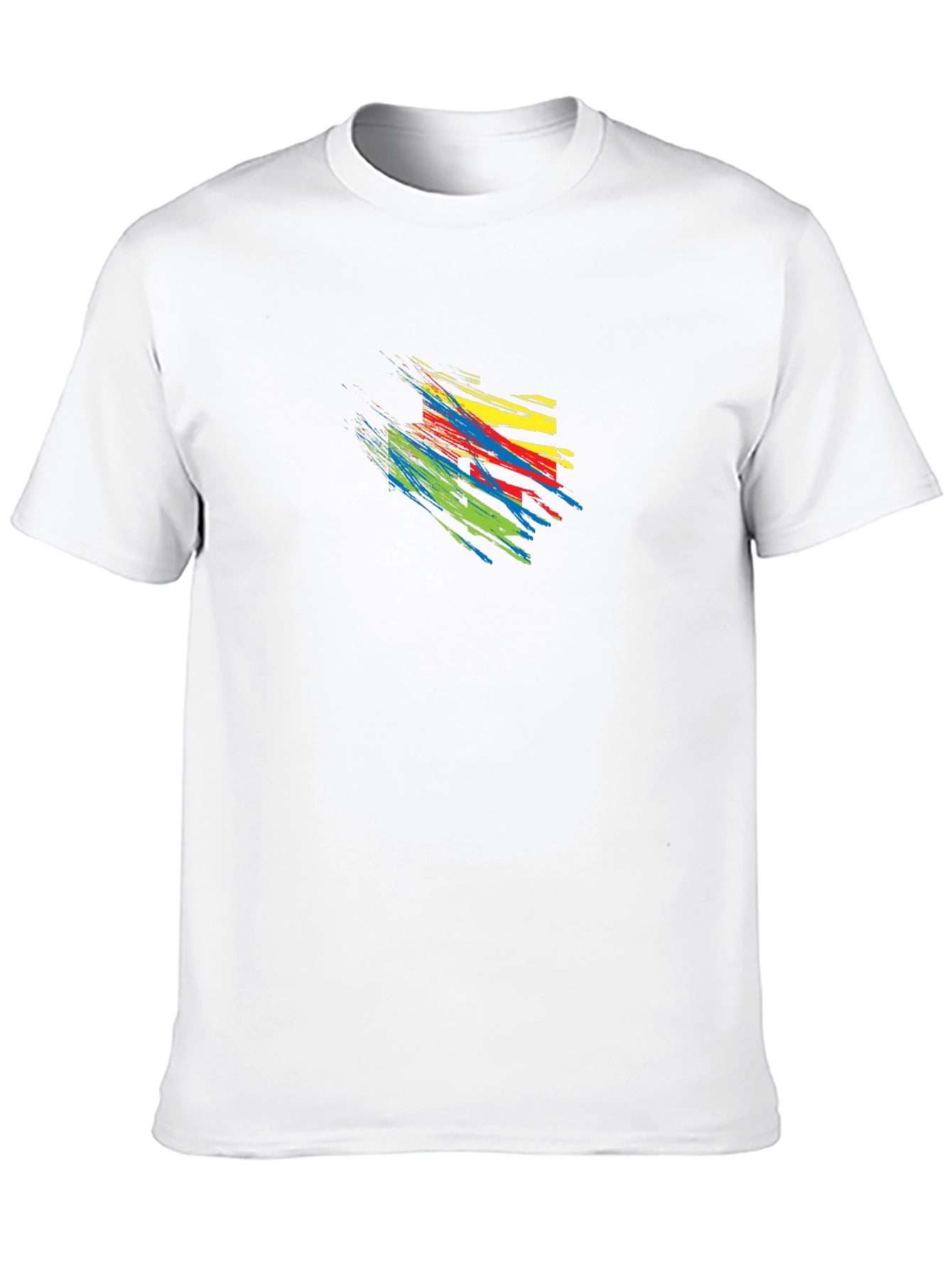 Abstract Brushstroke Graphic Print Tee - Mens Black T-Shirt