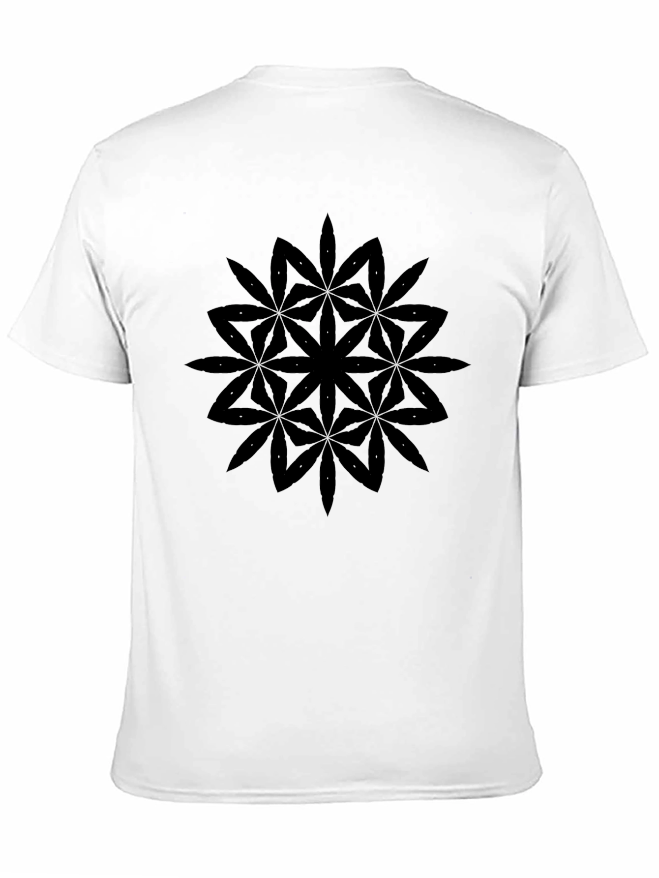 Geometric Flower Black T-Shirt
