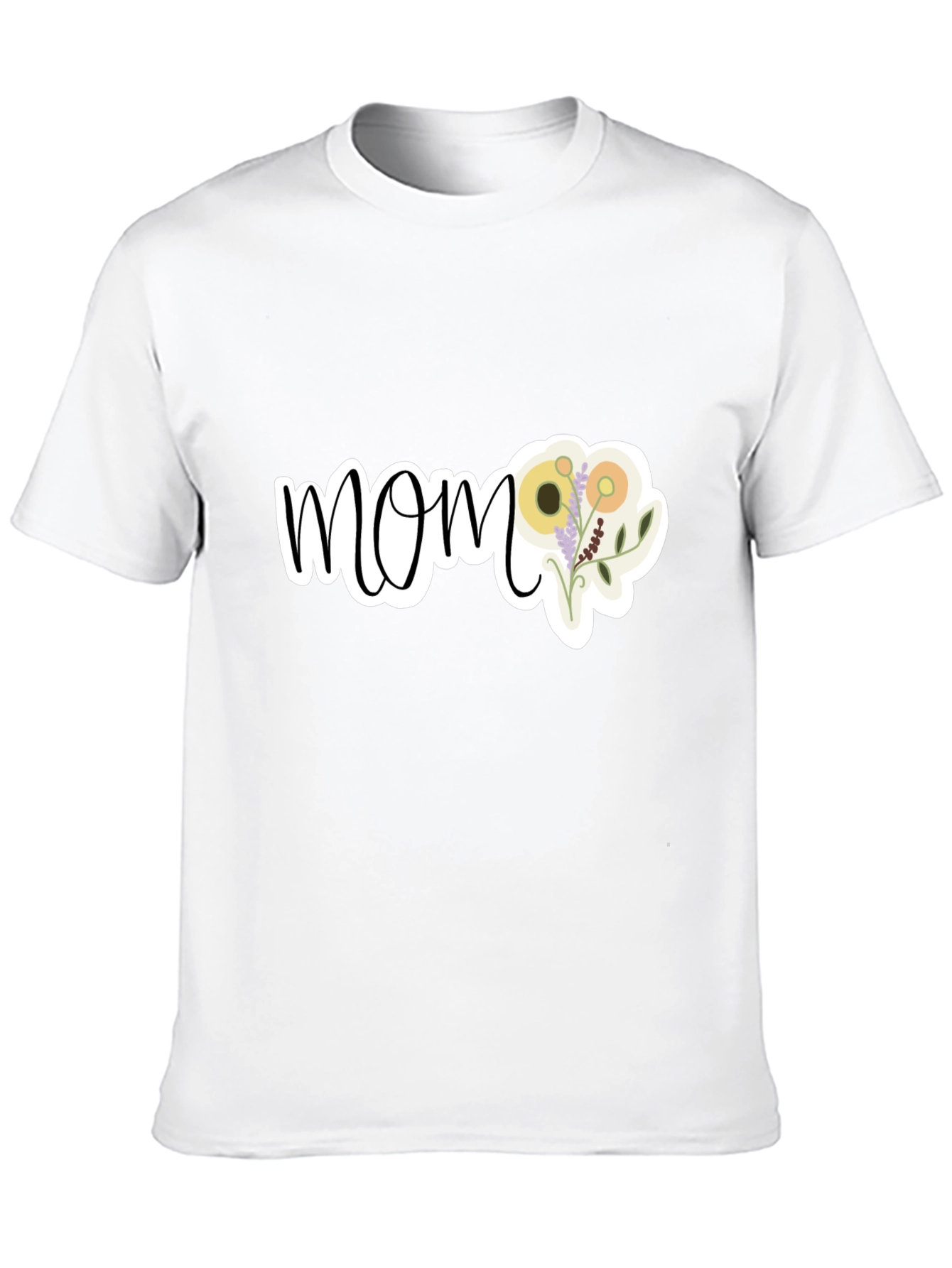 Floral Mom Graphic T-Shirt - Black
