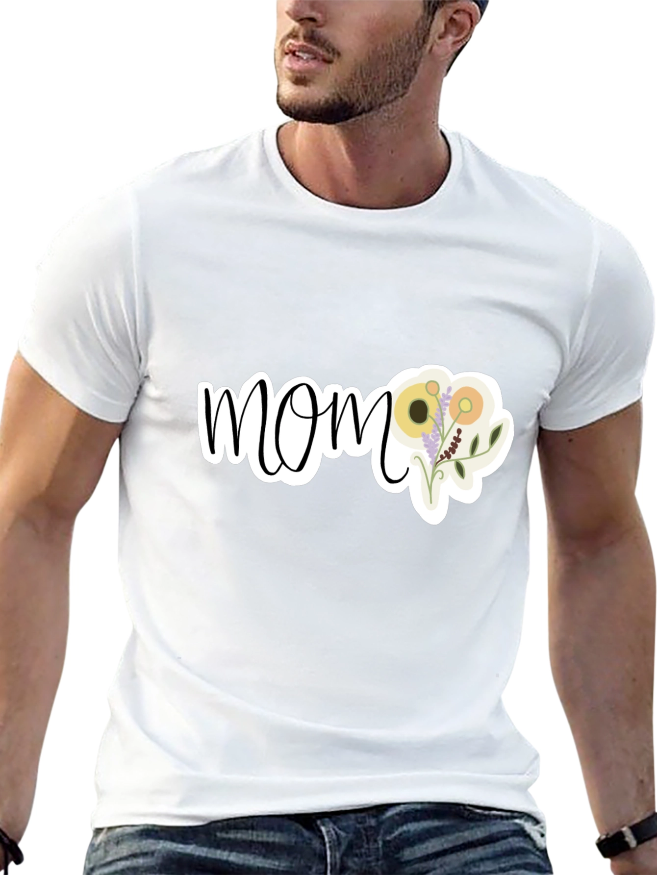 Floral Mom Graphic T-Shirt - Black
