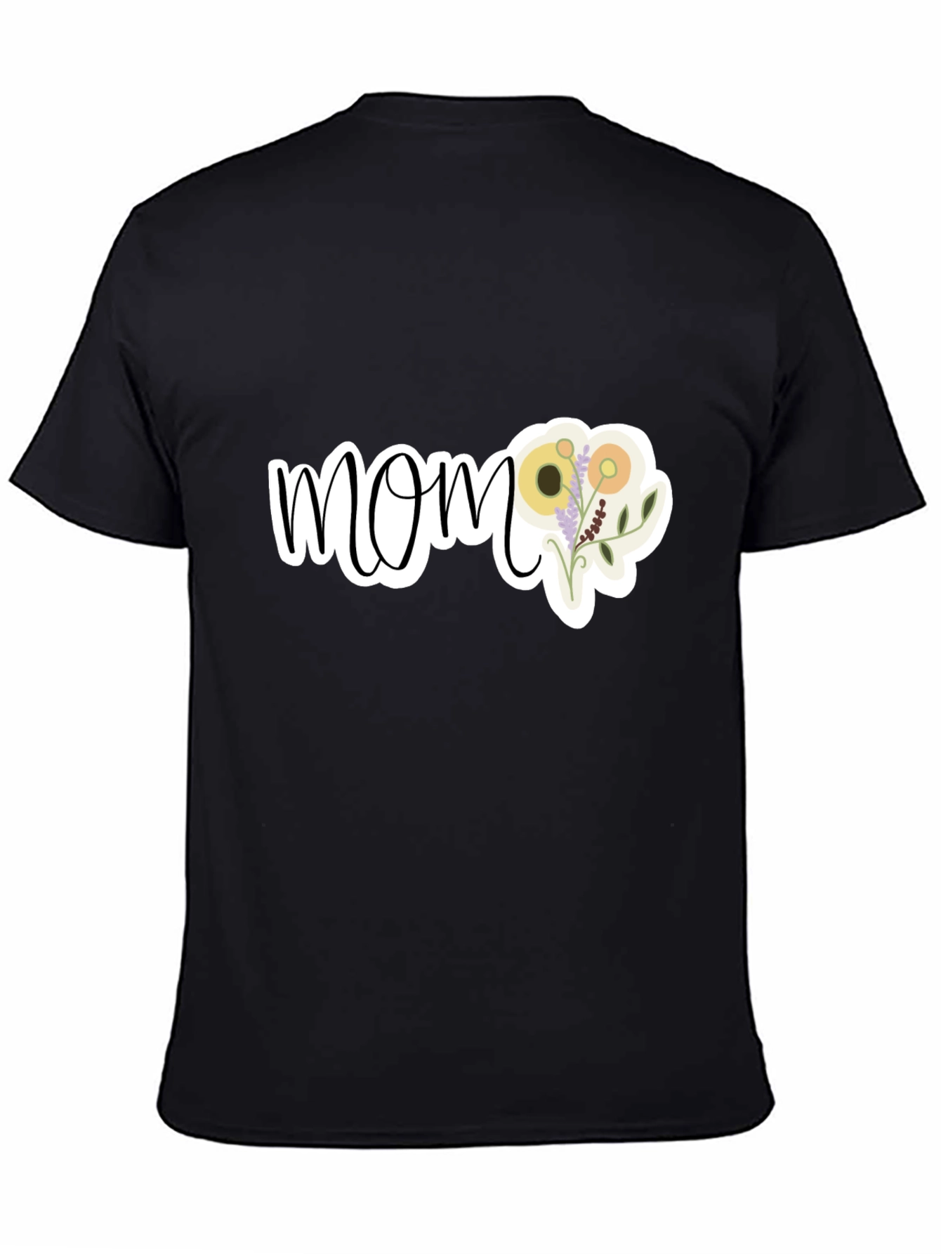Floral Mom Graphic T-Shirt - Black