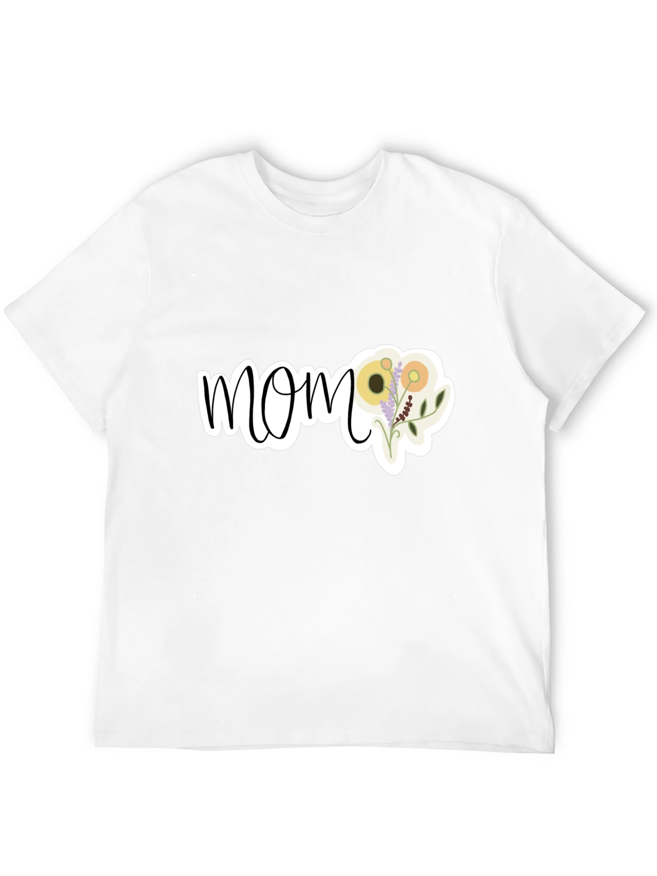Floral Mom Graphic T-Shirt - Black