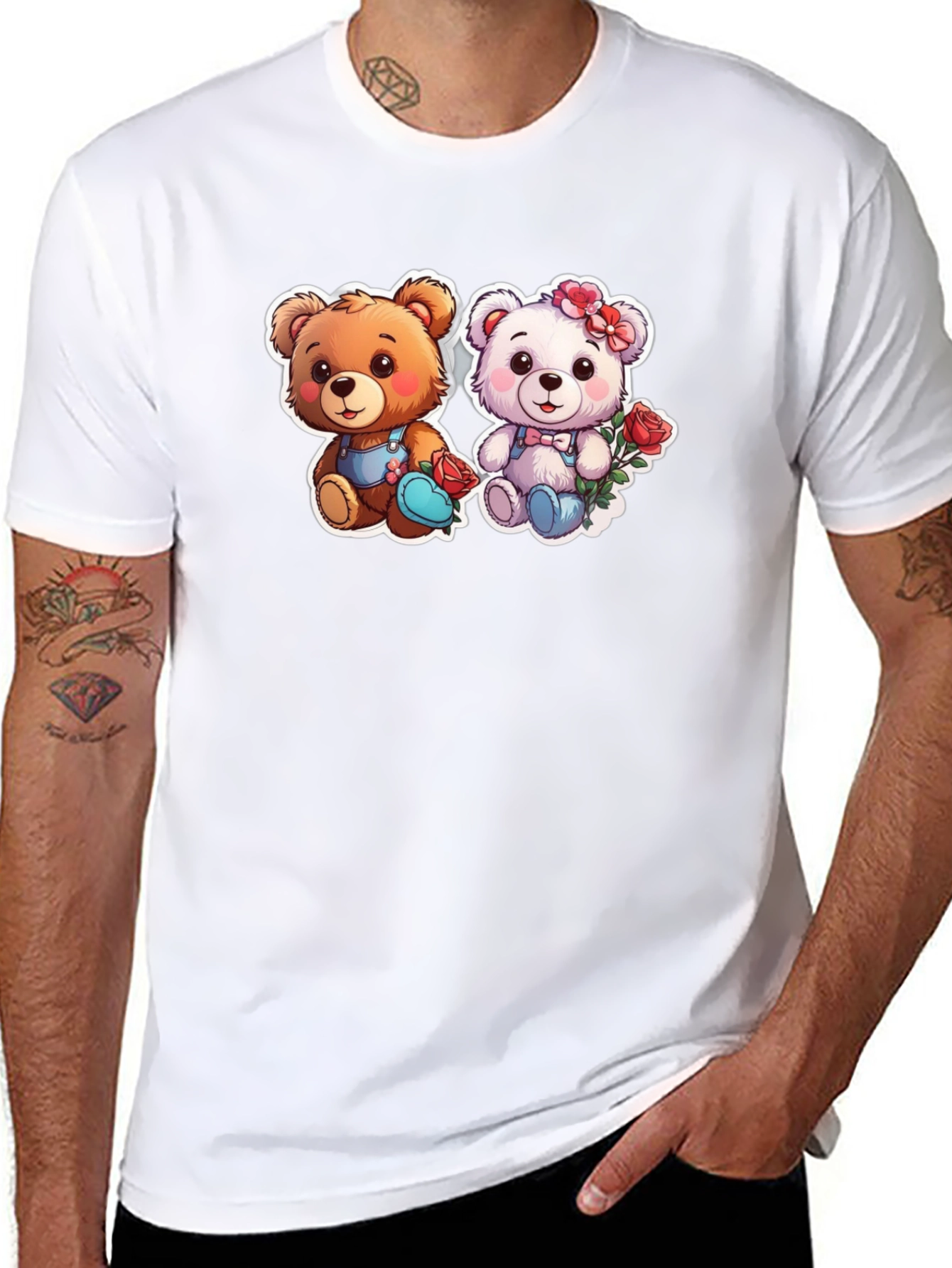 Cute Bear Couple Graphic Tee