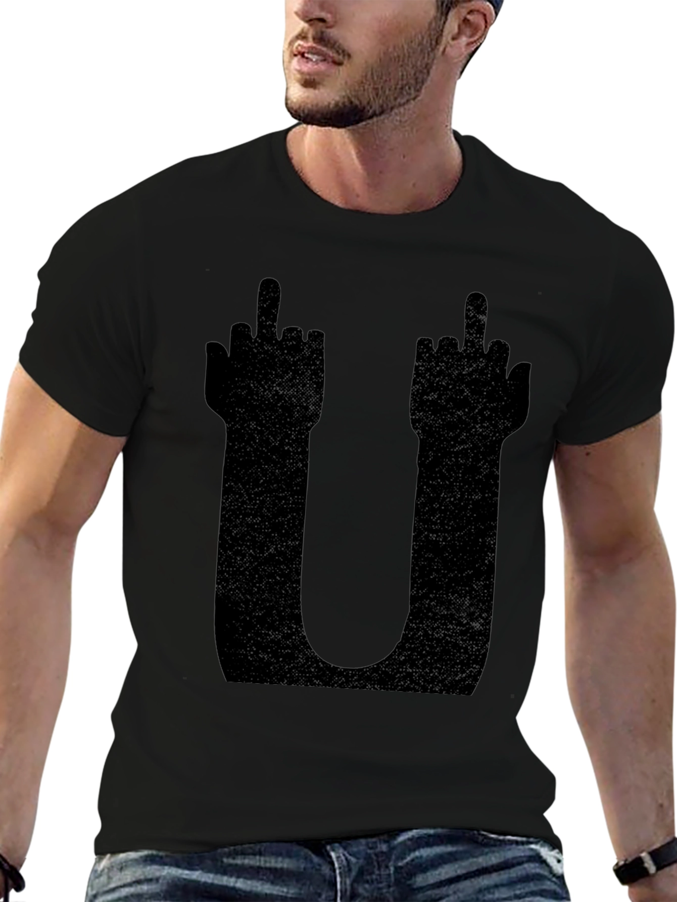 Middle Finger U Graphic Tee - Edgy Statement Shirt