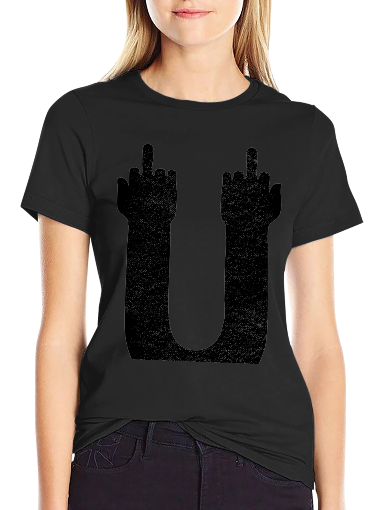 Middle Finger U Graphic Tee - Edgy Statement Shirt