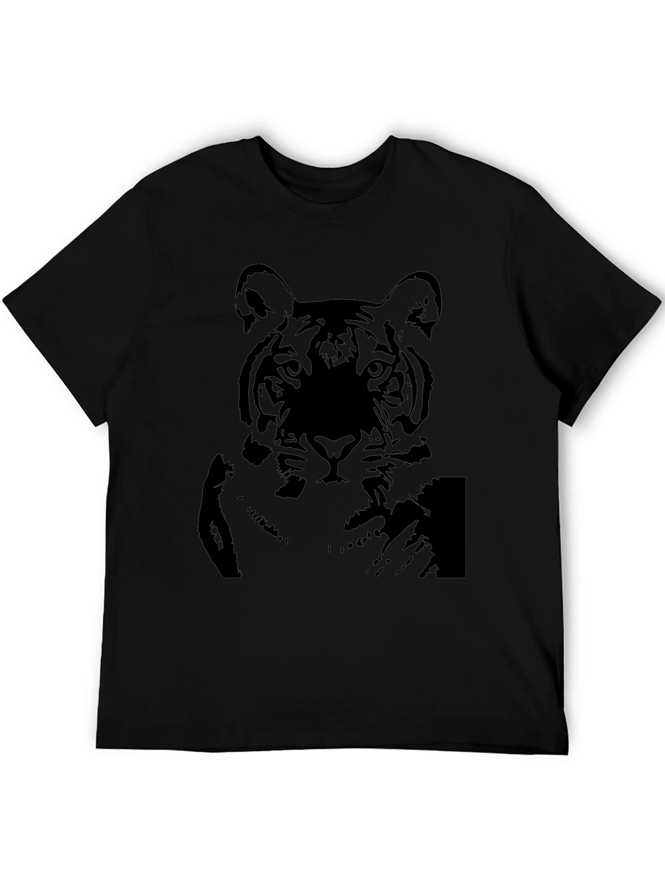 Tiger Graphic Print Black T-Shirt
